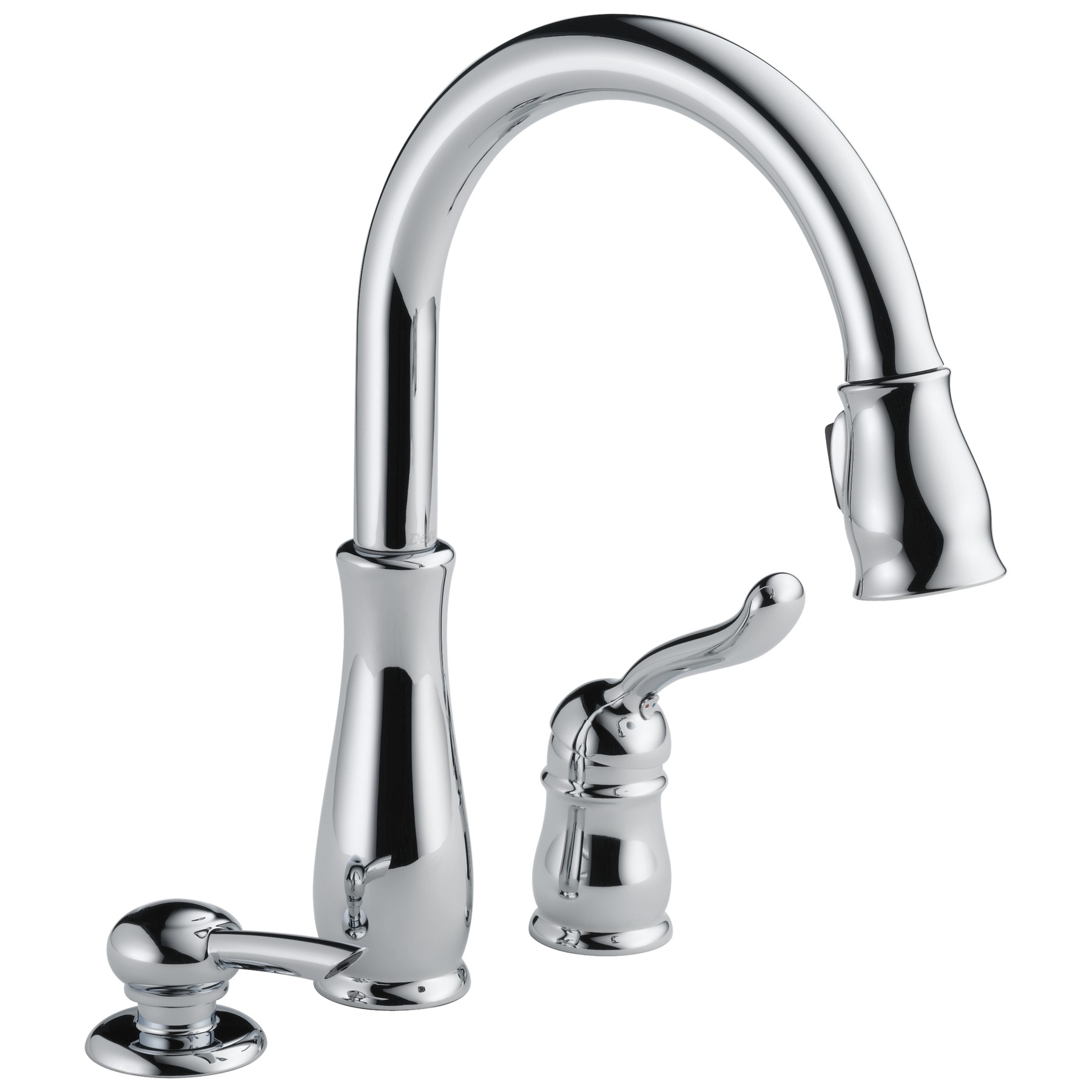 Single Handle Pull-Down Kitchen Faucet with Soap Dispenser in Chrome