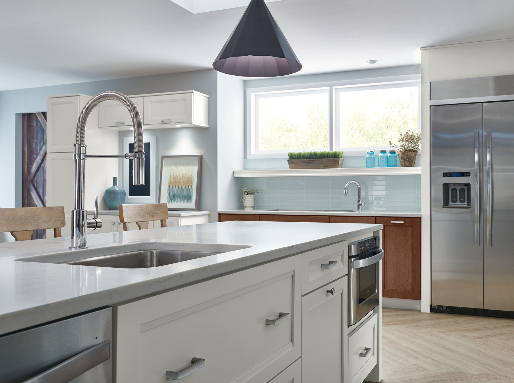 Single Handle Pull-Down Bar / Prep Faucet in Chrome — thumbnail 2