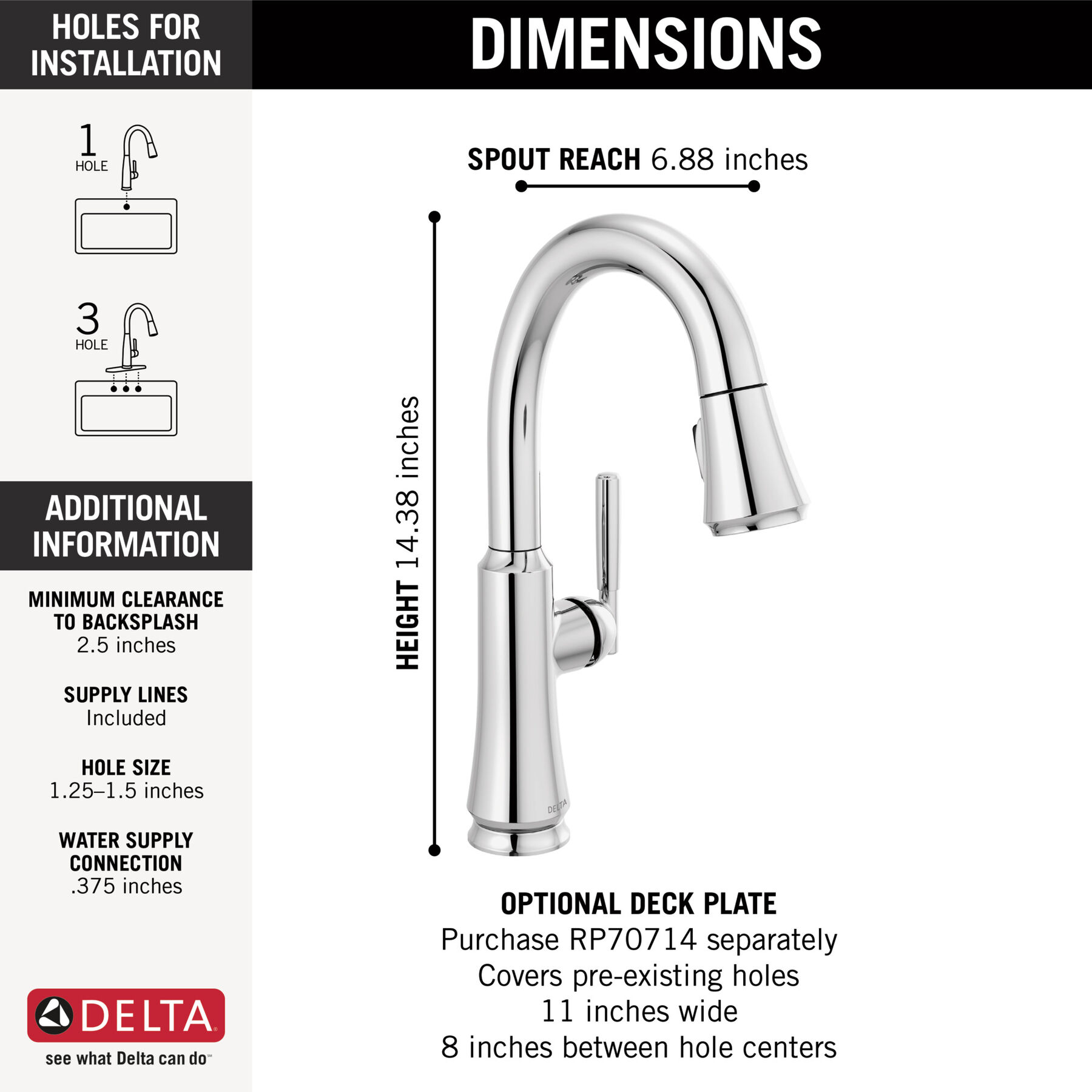 Single Handle Pull-Down Bar/Prep Faucet in Chrome — thumbnail 3
