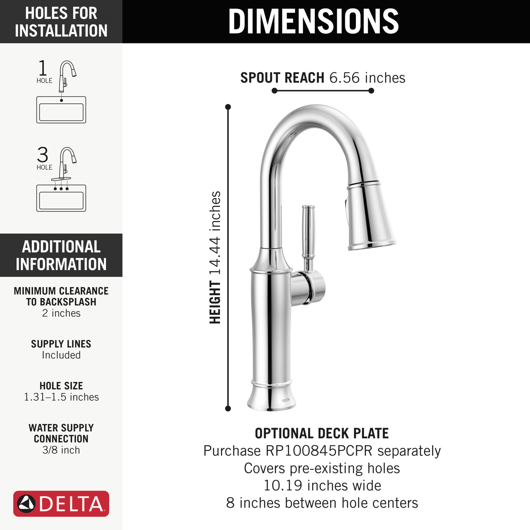 Single Handle Pull-Down Bar / Prep Faucet in Lumicoat® Chrome — thumbnail 3