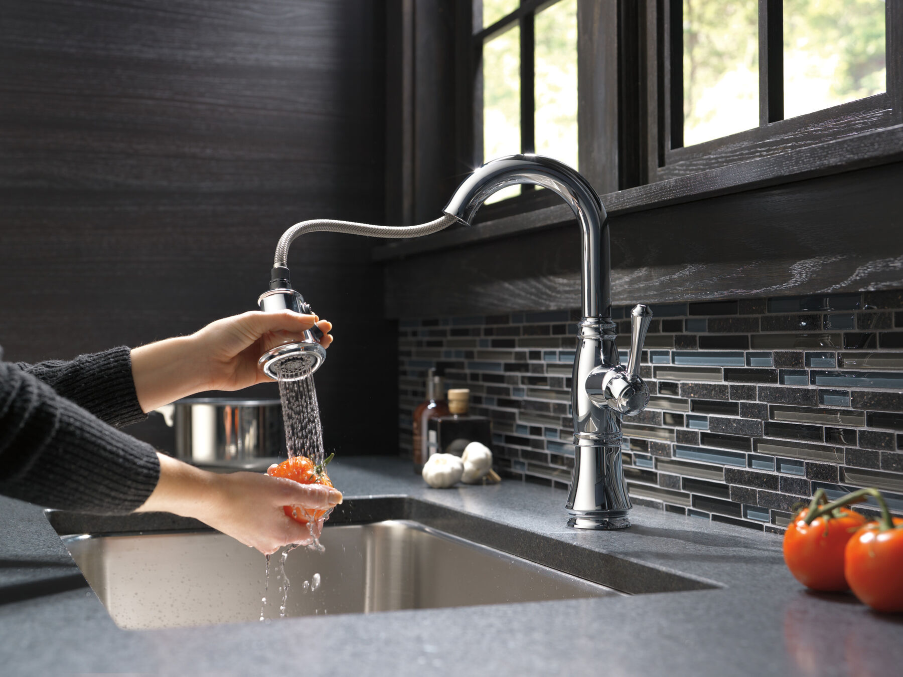 Single Handle Pull-Down Bar / Prep Faucet in Chrome — thumbnail 3