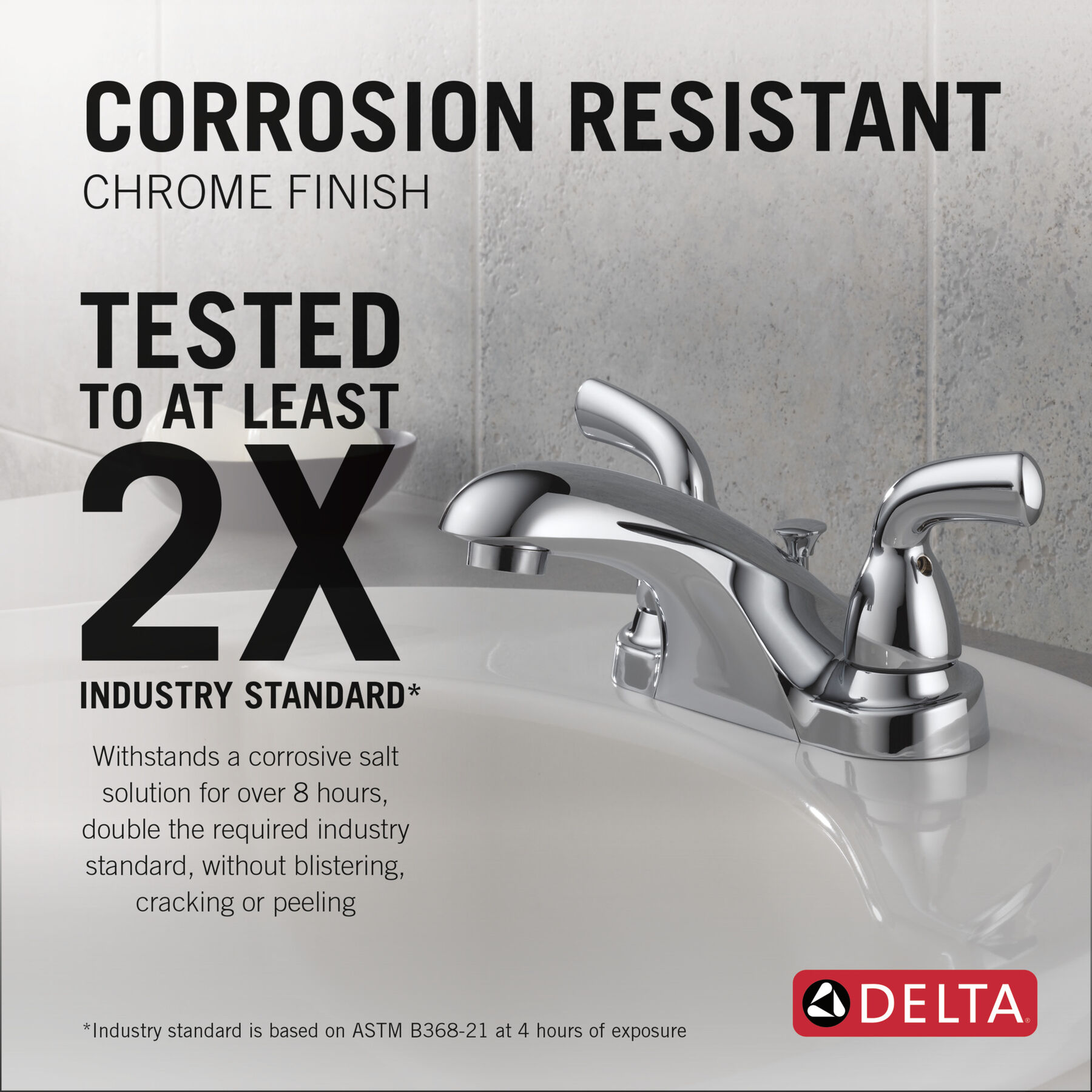 Two Handle Centerset Bathroom Faucet in Chrome B2510LF — thumbnail 3
