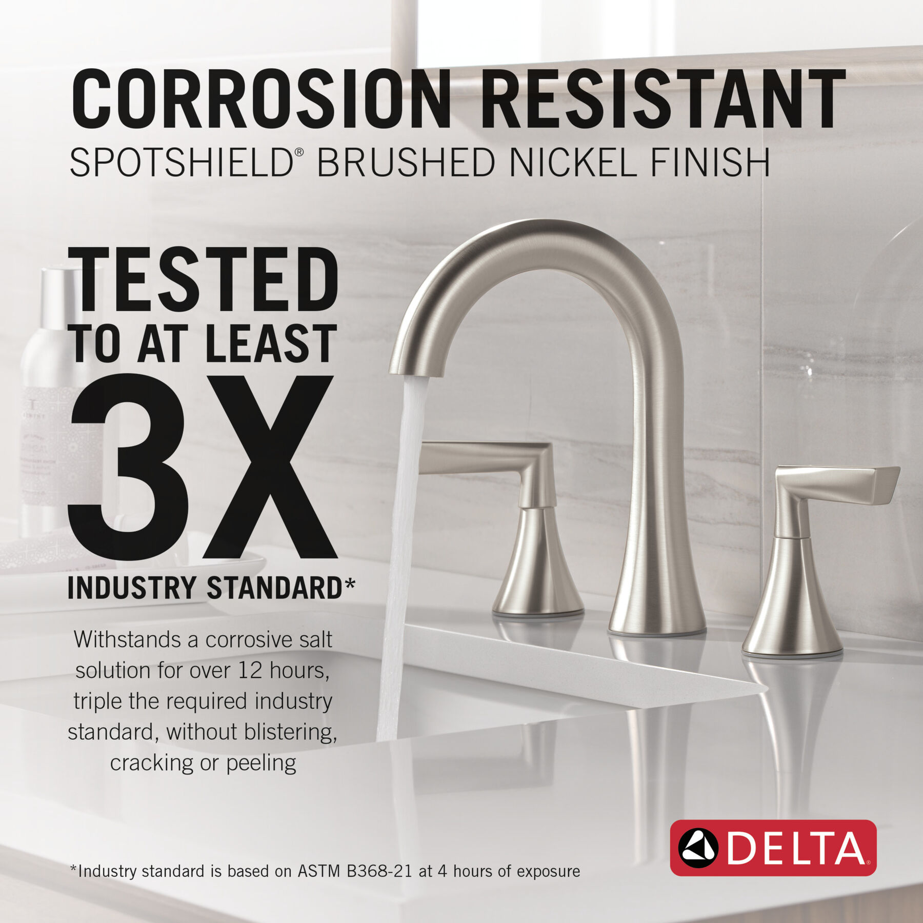 Two Handle Widespread Bathroom Faucet in Spotshield Brushed Nickel — thumbnail 3