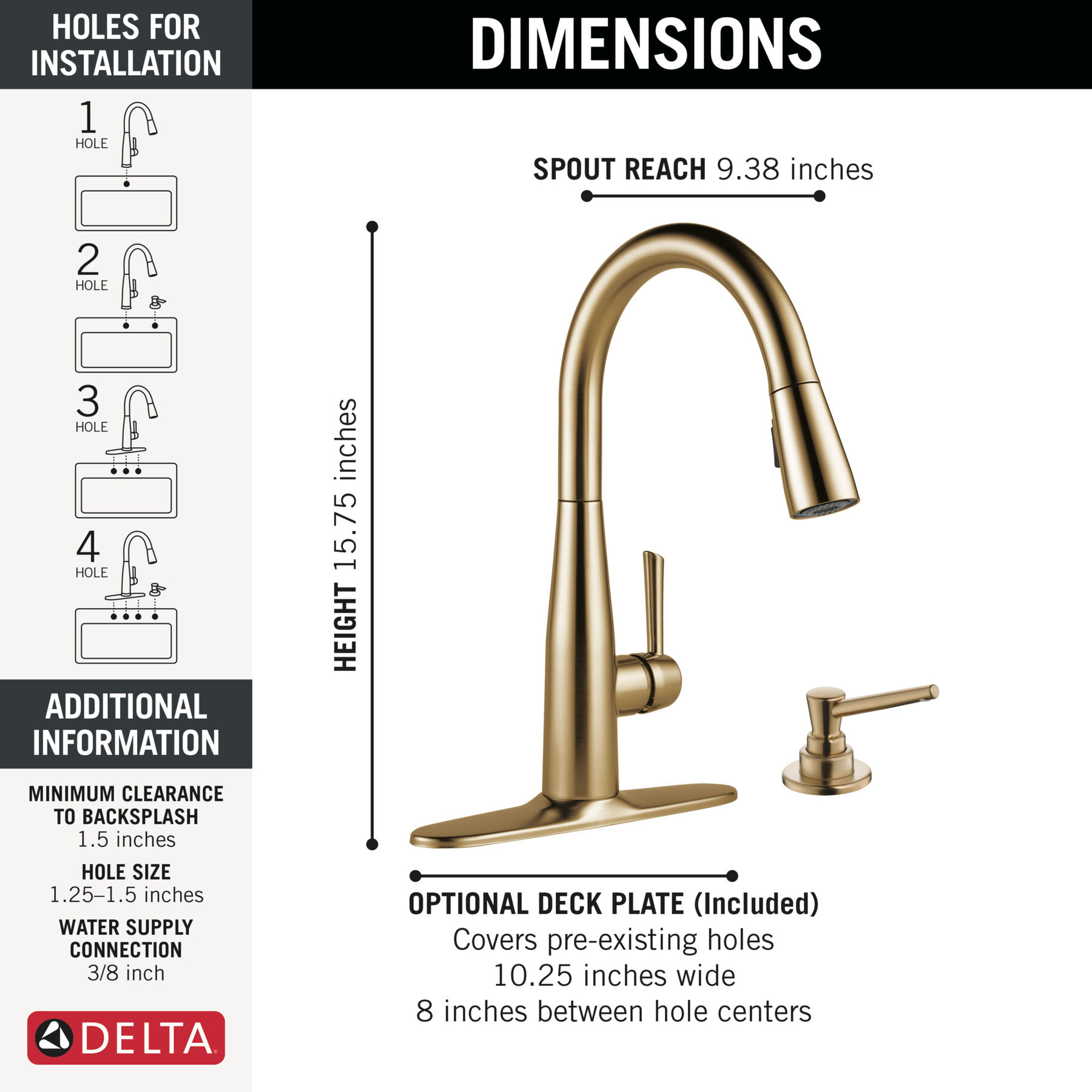 Pull-Down Kitchen with Soap Disp Bundle in Champagne Bronze — thumbnail 3