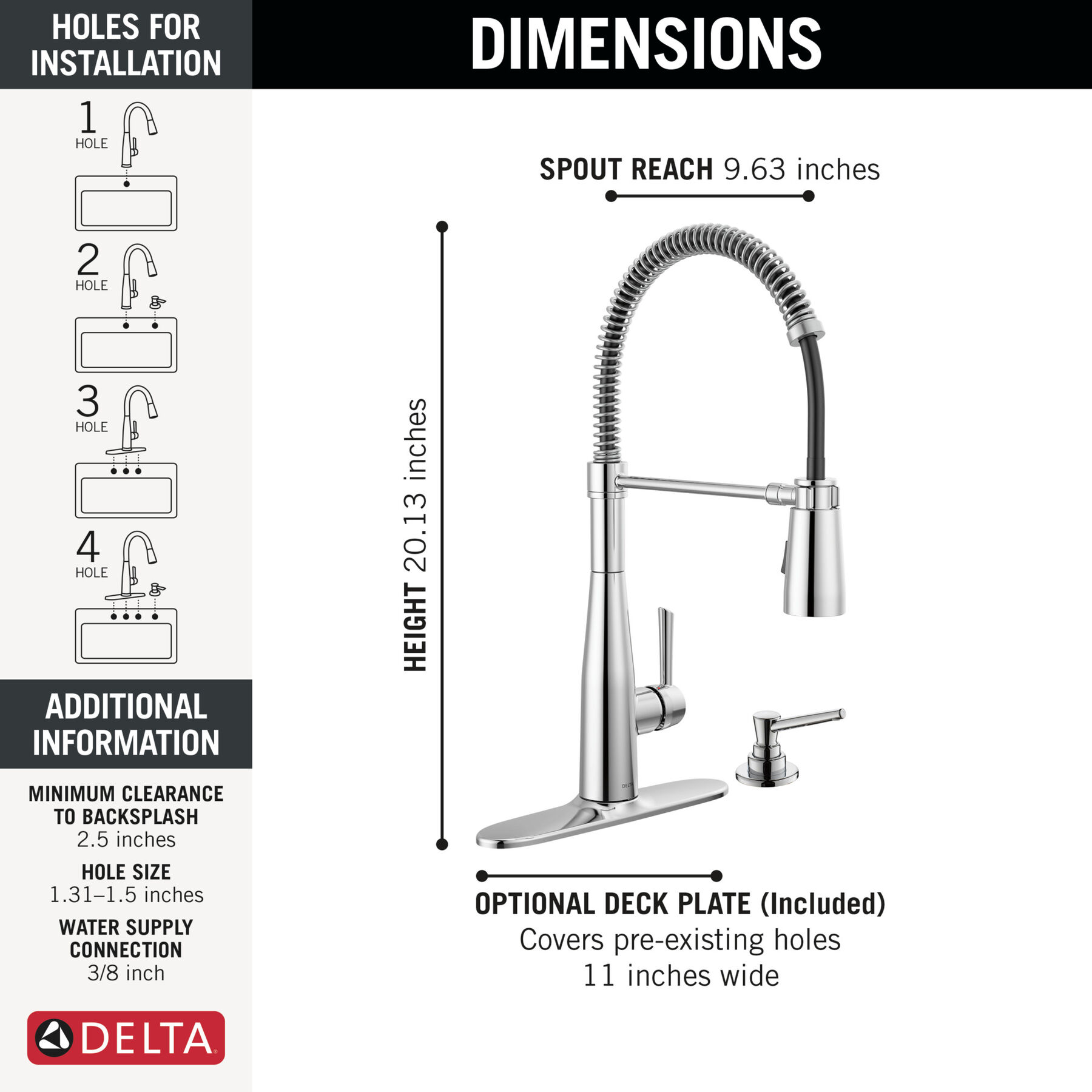 Spring Kitchen Single Handle with Soap Dispenser Bundle in Chrome — thumbnail 3