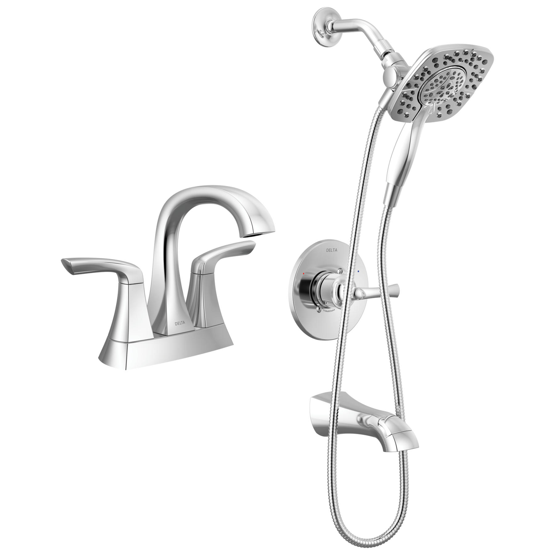 Centerset Lavatory Faucet with 14 Series Tub Shower Trim Bundle in Chrome — thumbnail 2