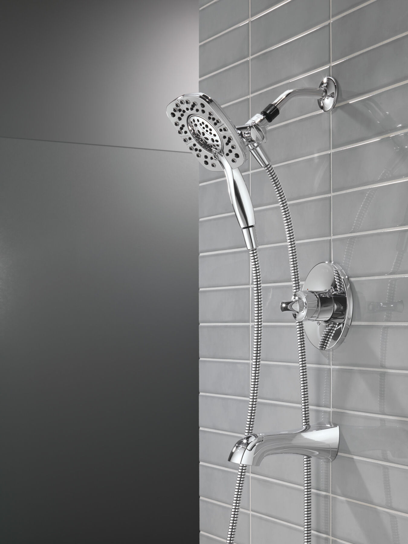 Widespread Lavatory Faucet with 14 Series Tub Shower Trim Bundle in Chrome — thumbnail 2