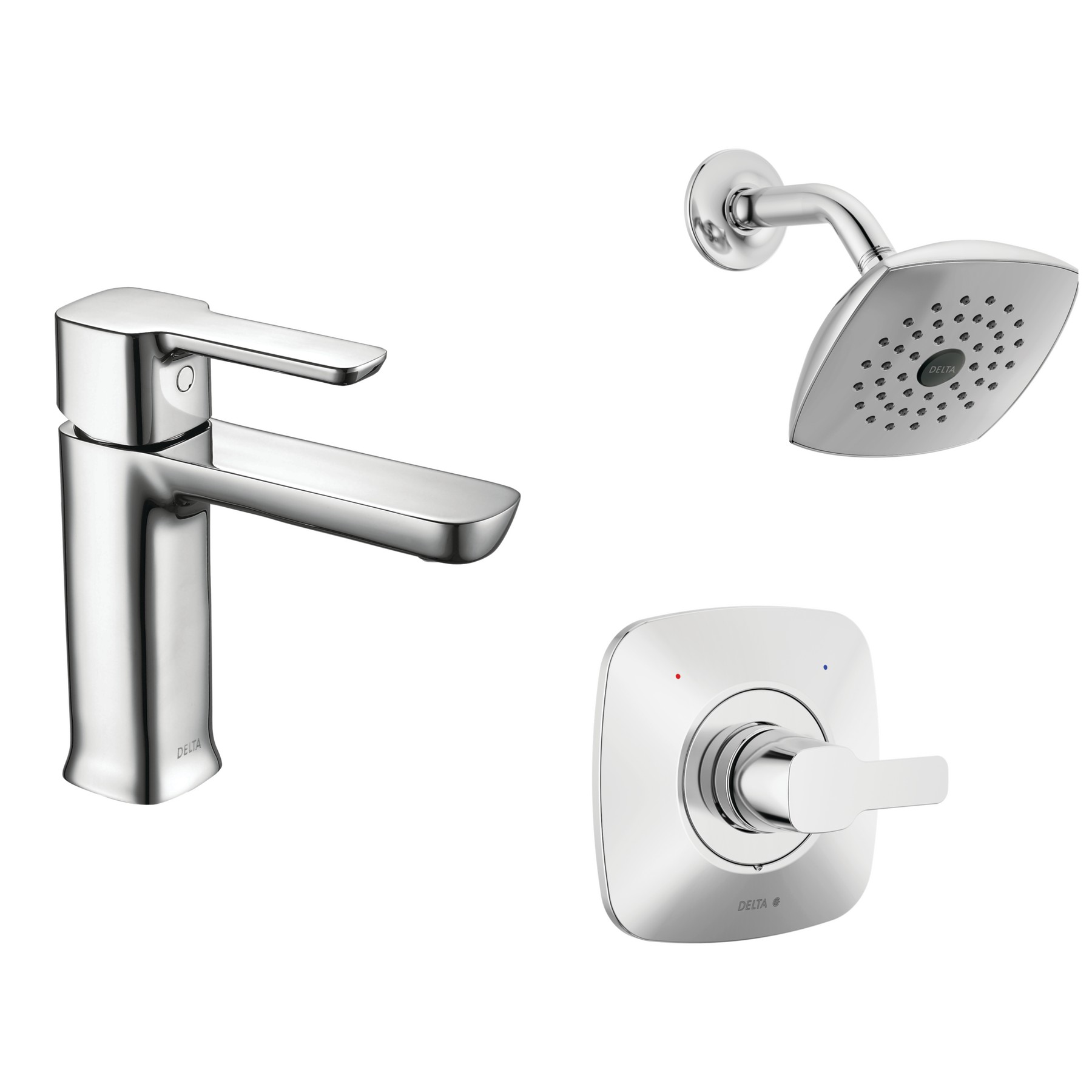 Single-Hole Lavatory Faucet with Shower Trim Bundle - 14 Series in Chrome