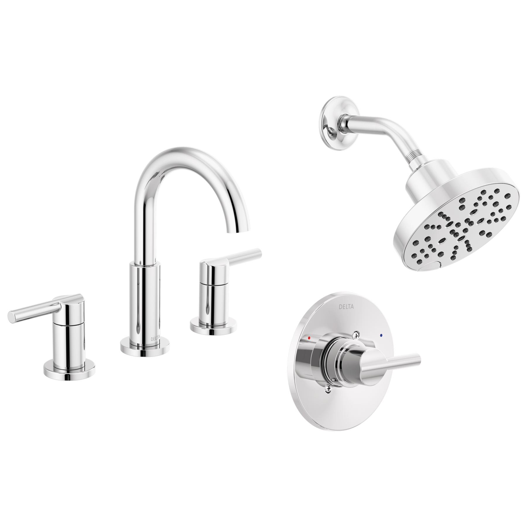 Widespread Lavatory Faucet with Shower Trim Bundle - 14 Series in Chrome — thumbnail 2