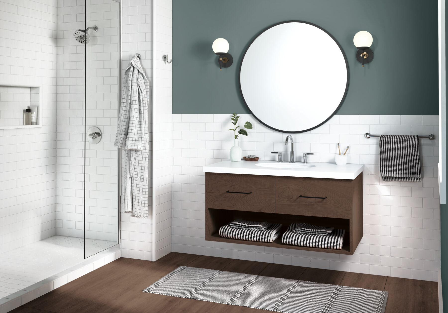 Widespread Lavatory Faucet with Shower Trim Bundle - 14 Series in Chrome — image 1