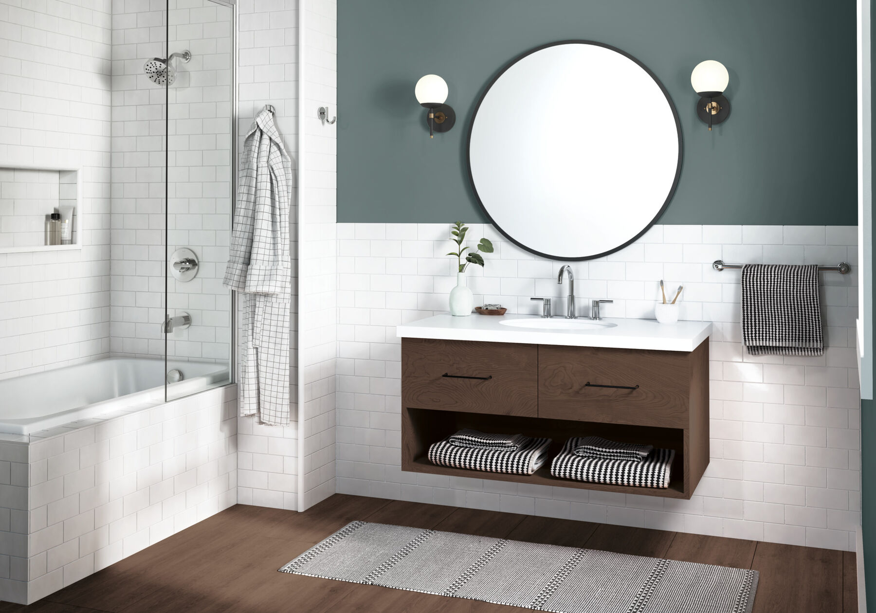 Widespread Lavatory Faucet with Tub Shower Trim Bundle - 14 Series in Chrome — thumbnail 3