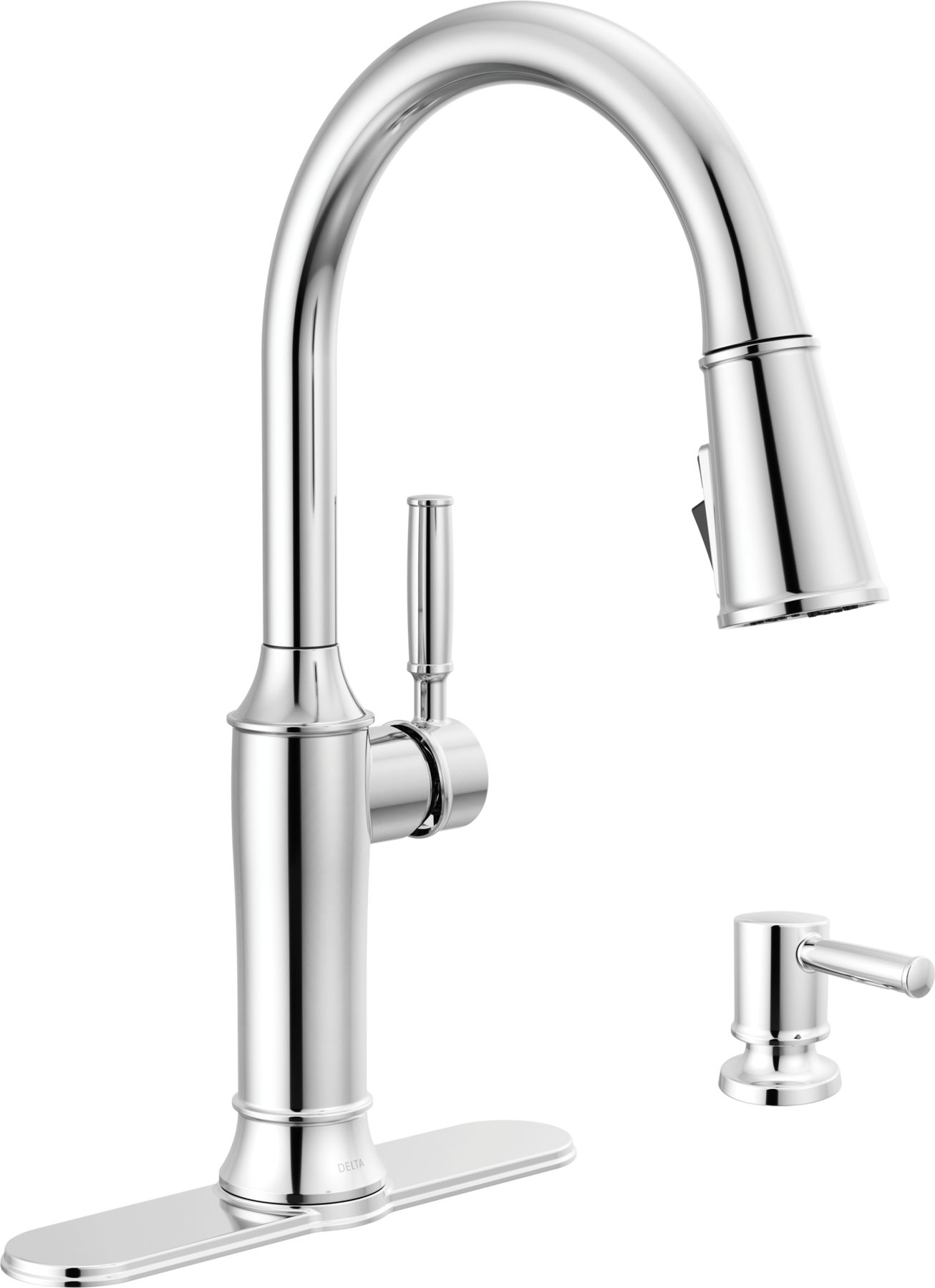 Pull-Down Kitchen Single Handle with Soap Dispenser Bundle in Chrome — thumbnail 2