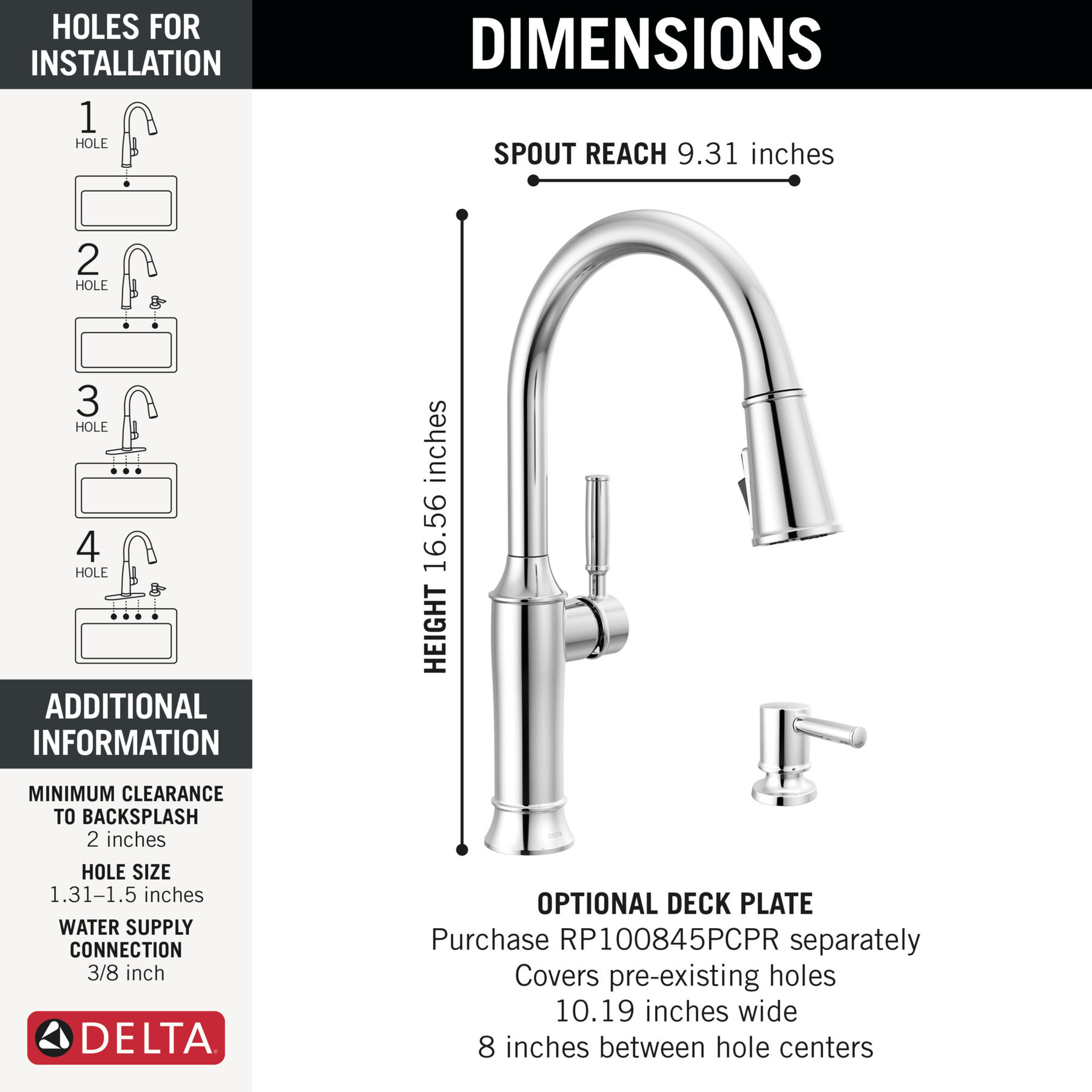 Pull-Down Kitchen Single Handle with Soap Dispenser Bundle in Chrome — thumbnail 3