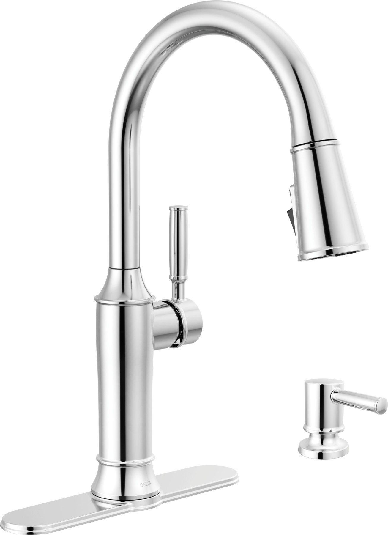 Pull-Down Kitchen Single Handle with Soap Dispenser Bundle in Chrome — thumbnail 2