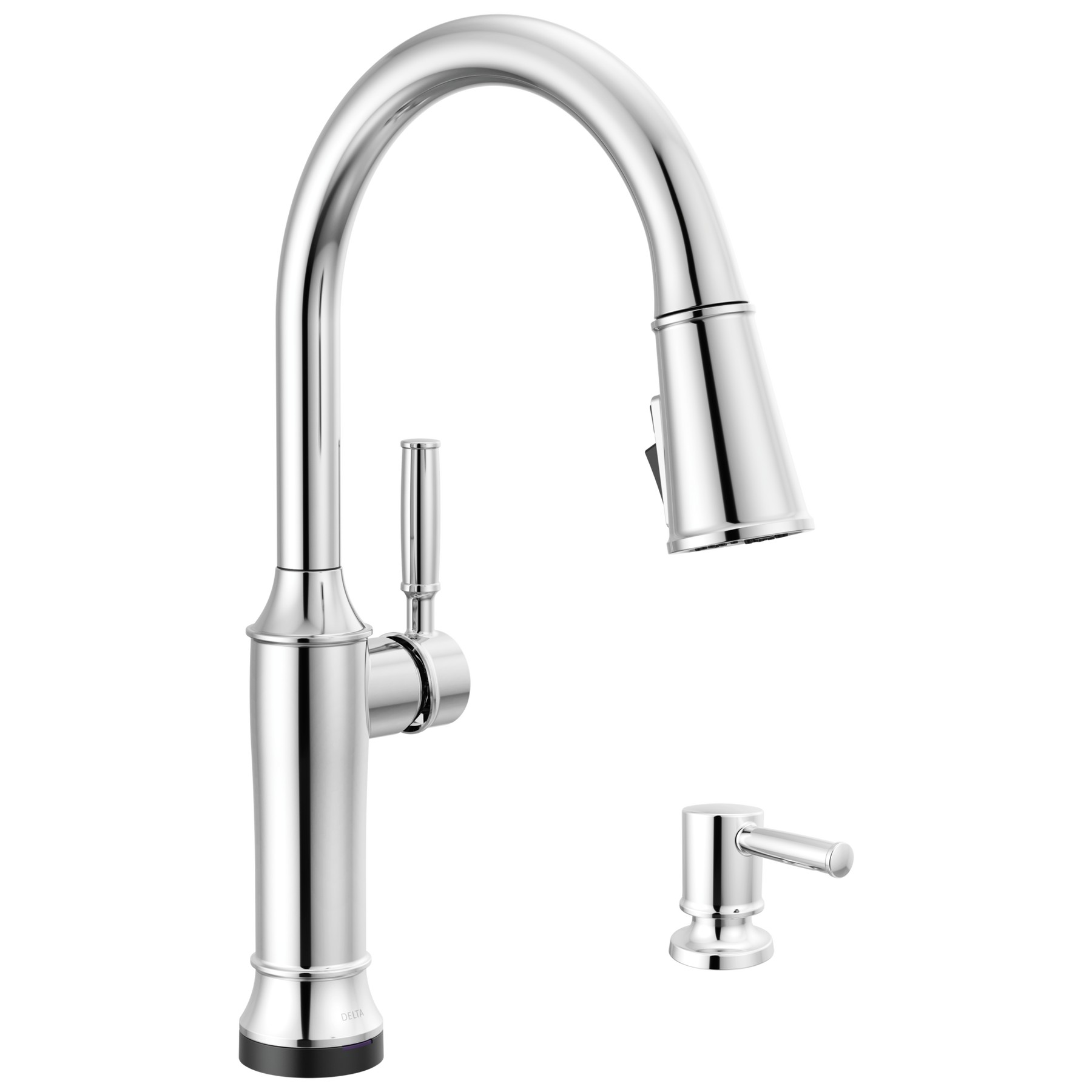 Pull-Down Kitchen Single Handle with Soap Dispenser Bundle in Chrome — image 1