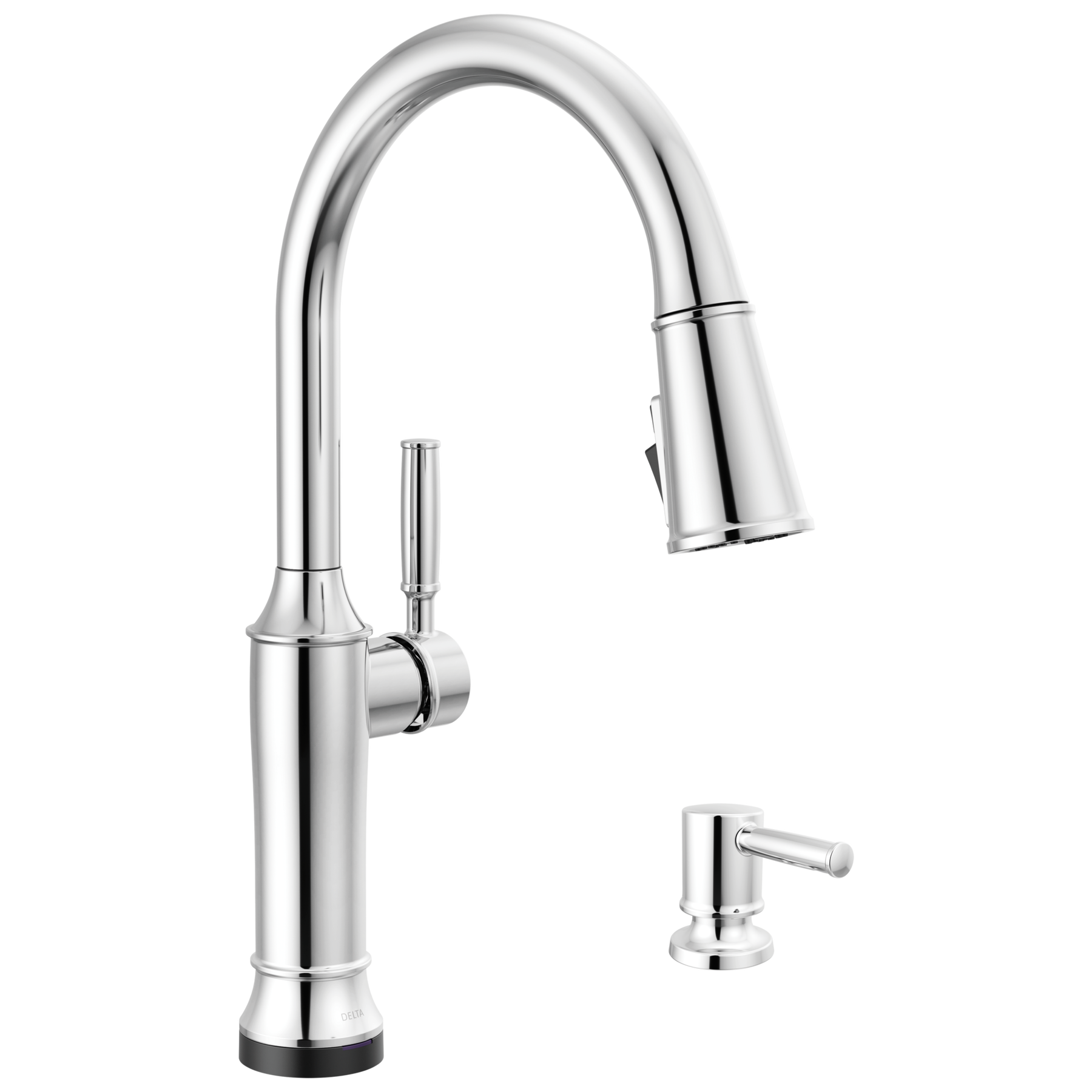 Pull-Down Kitchen Single Handle with Soap Dispenser Bundle in Chrome — image 1