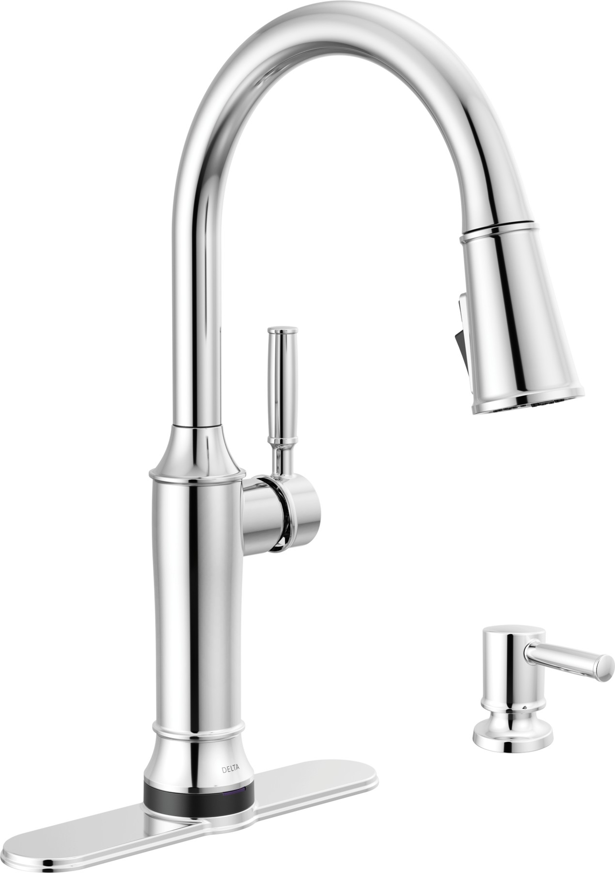 Pull-Down Kitchen Single Handle with Soap Dispenser Bundle in Chrome — thumbnail 2