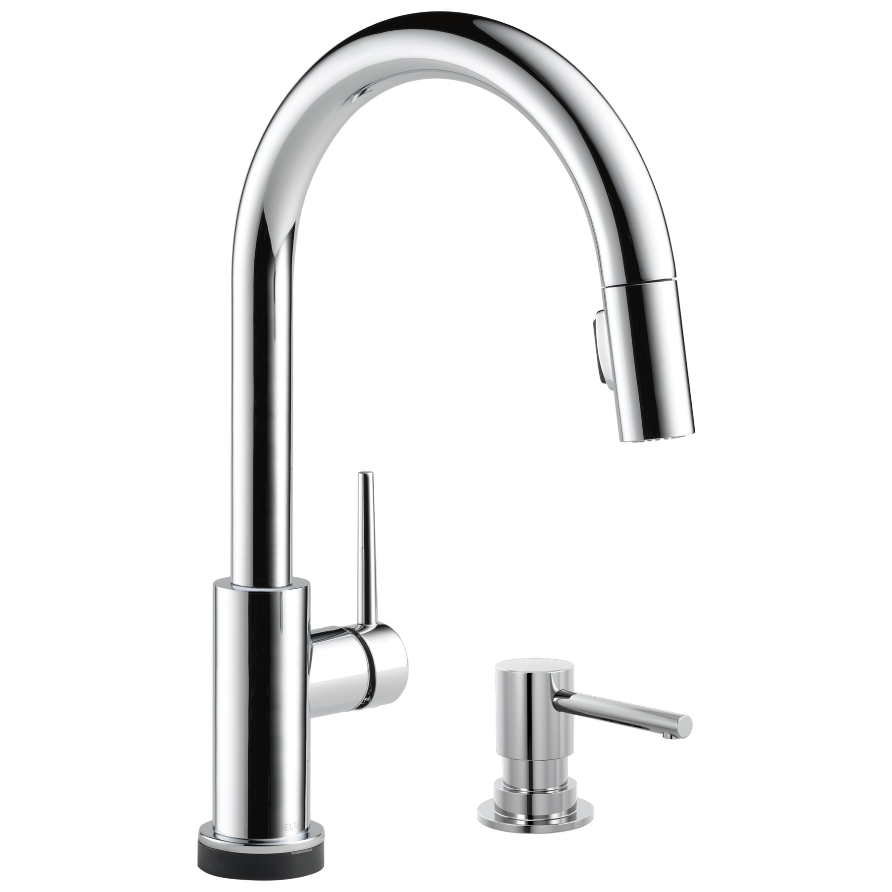 Touch2O with Touchless Technology Single Handle Pull-Down Kitchen Faucet with Soap Dispenser in Chrome