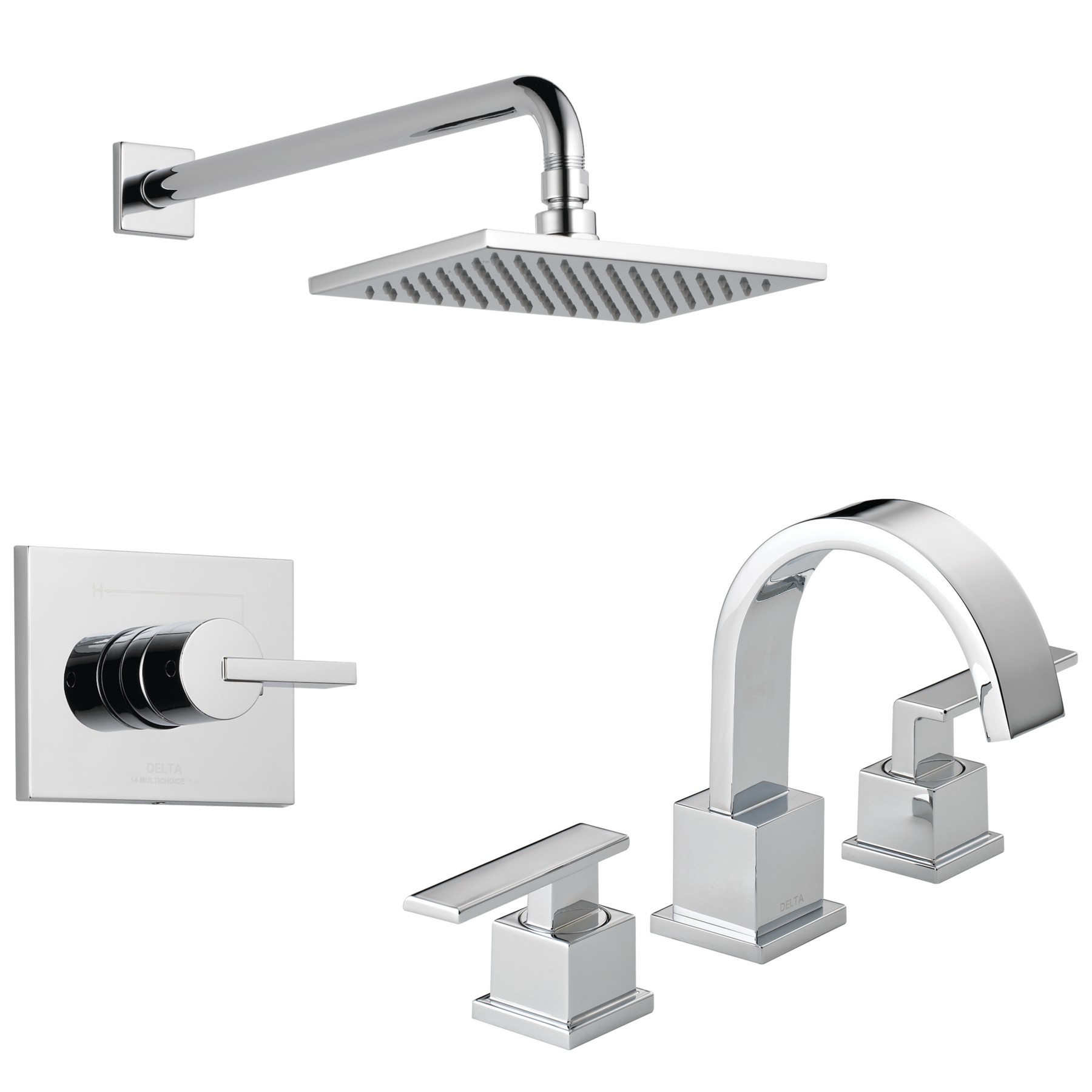 Widespread Lavatory Faucet with Shower Trim Bundle - 14 Series in Chrome