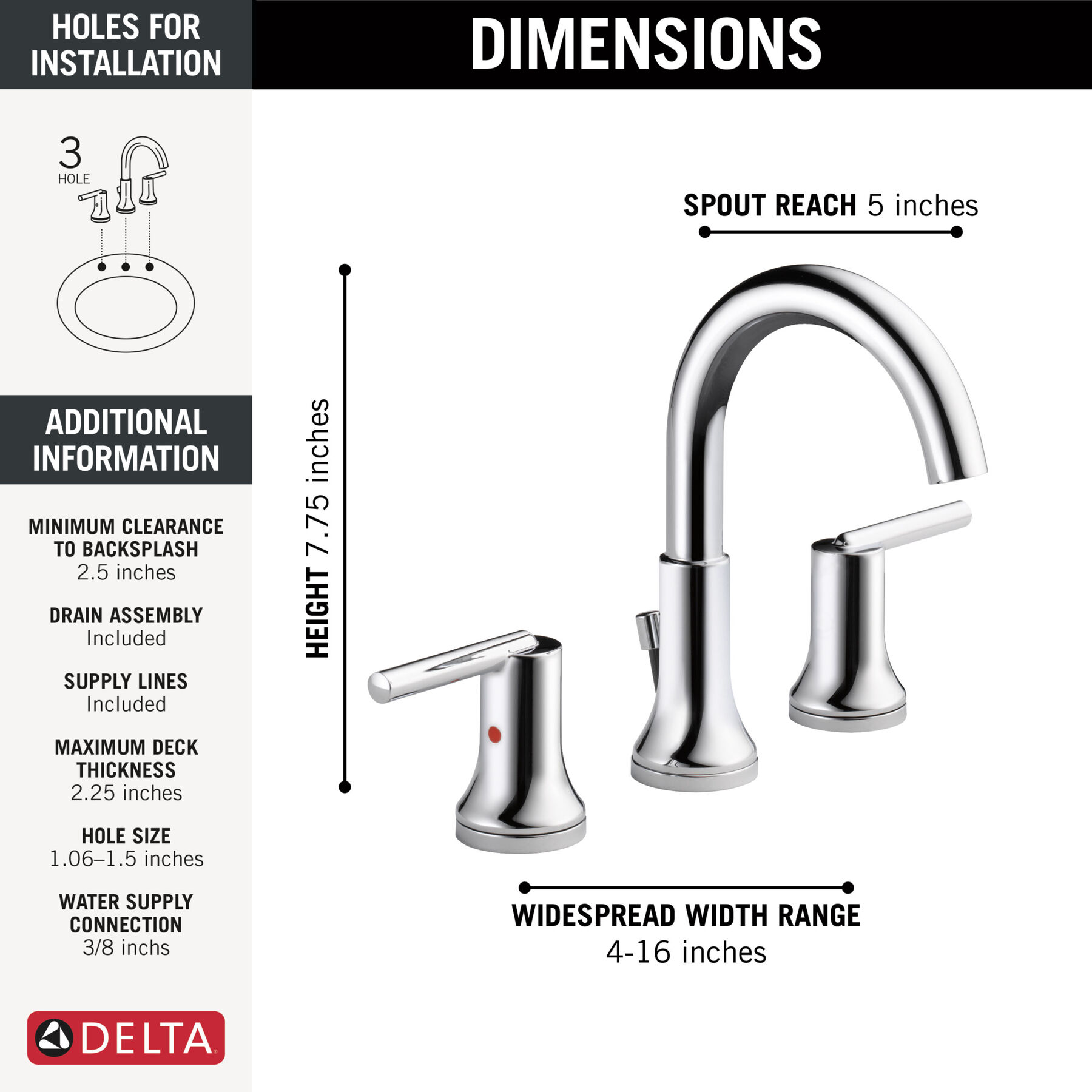 Widespread Lavatory Faucet with Shower Trim and Rough Bundle - 14 Series in Chrome — thumbnail 2