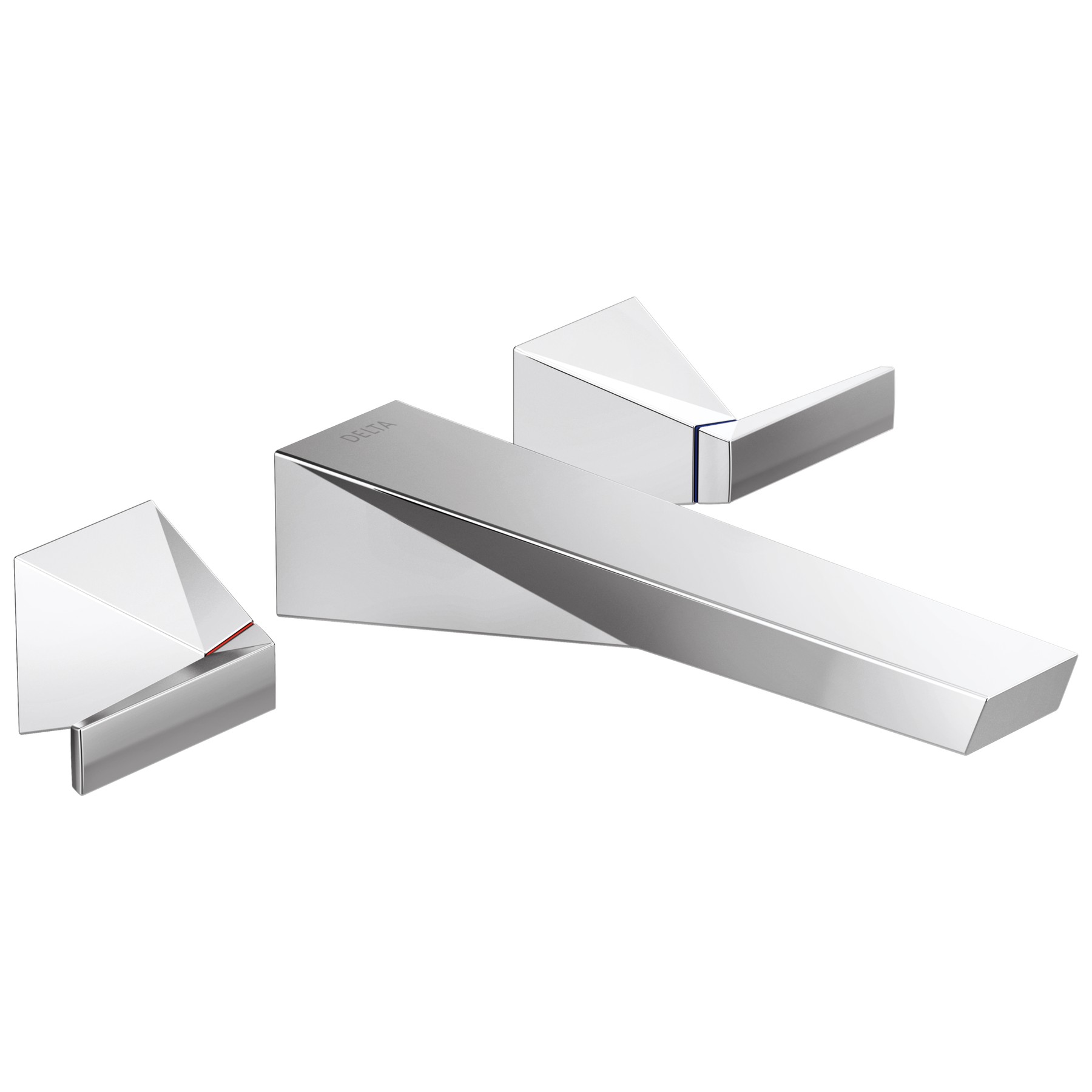 Two Handle Wall Mount Bathroom Faucet Trim in Lumicoat® Chrome