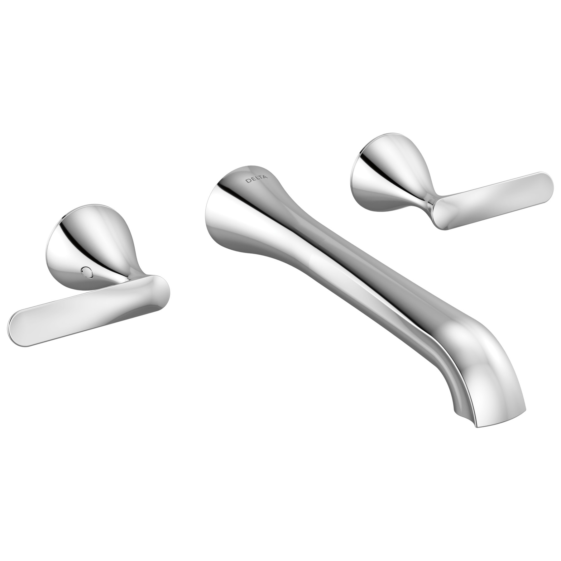 Two Handle Wall Mount Bathroom Faucet in Lumicoat® Chrome