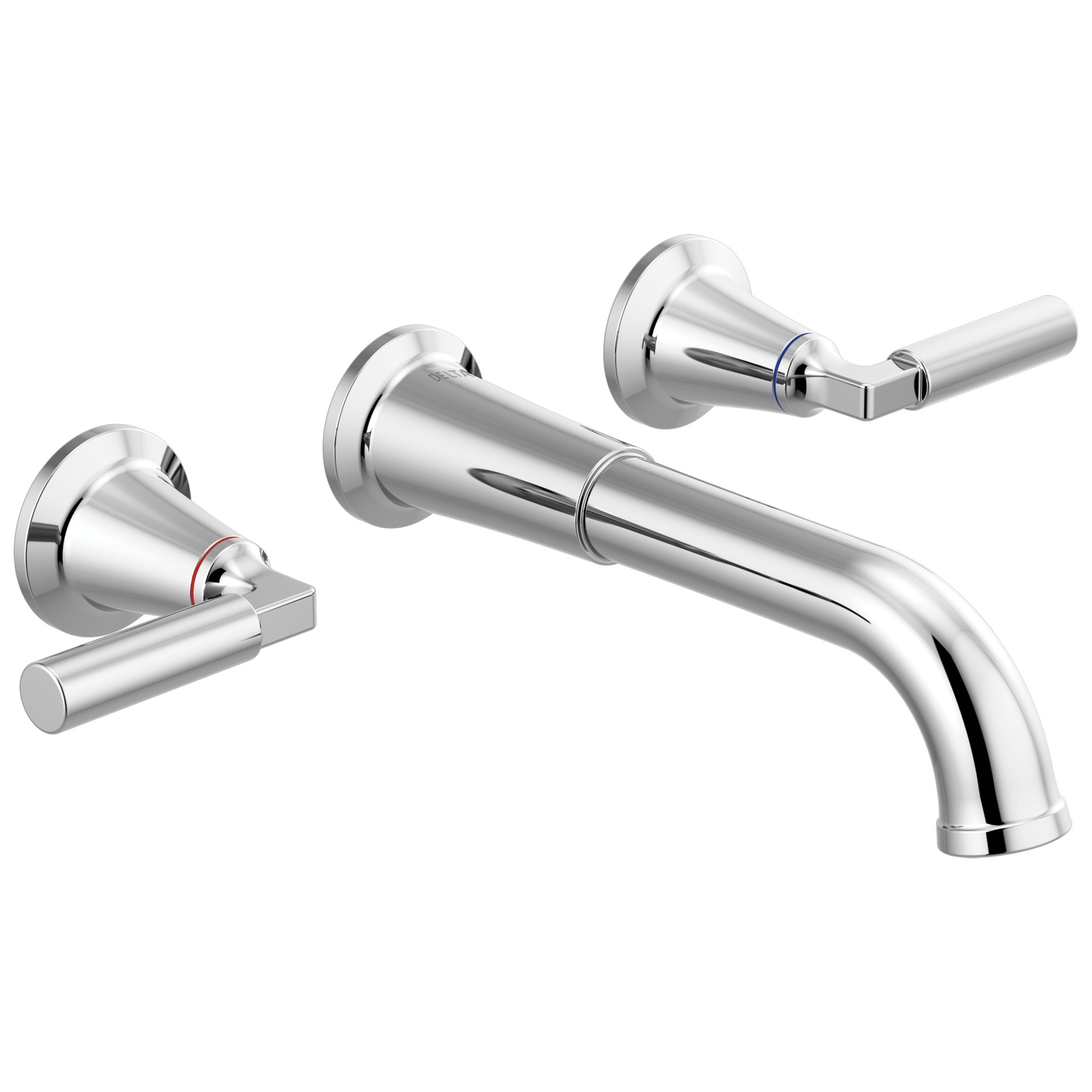 Two Handle Wall Mount Bathroom Faucet Trim in Chrome