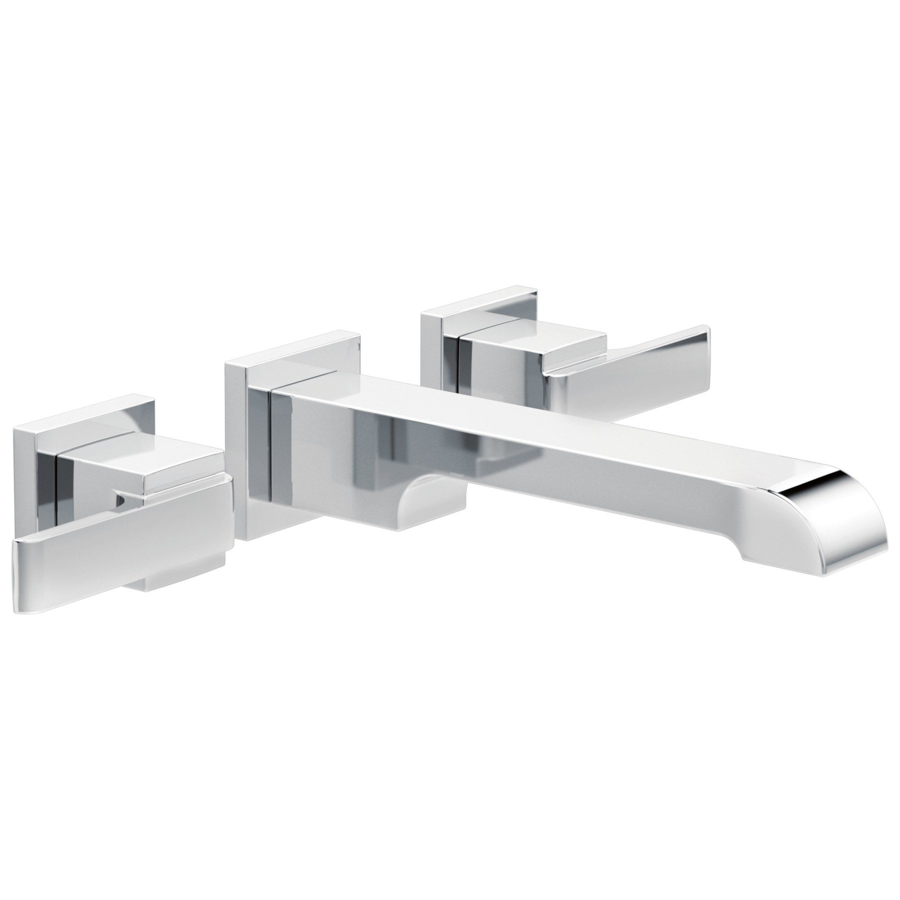 Two Handle Wall Mount Bathroom Faucet Trim in Chrome
