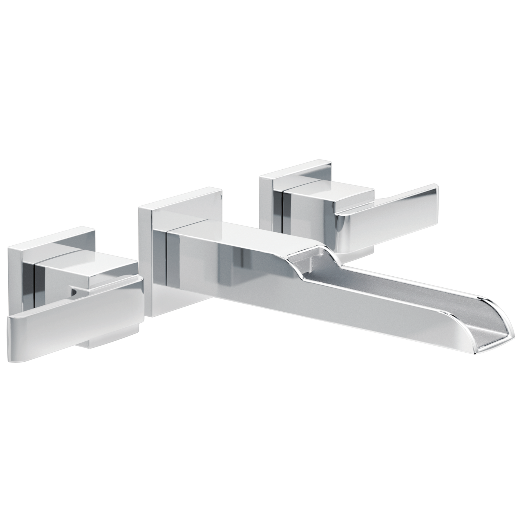 Two Handle Wall Mount Channel Bathroom Faucet Trim in Chrome — image 1