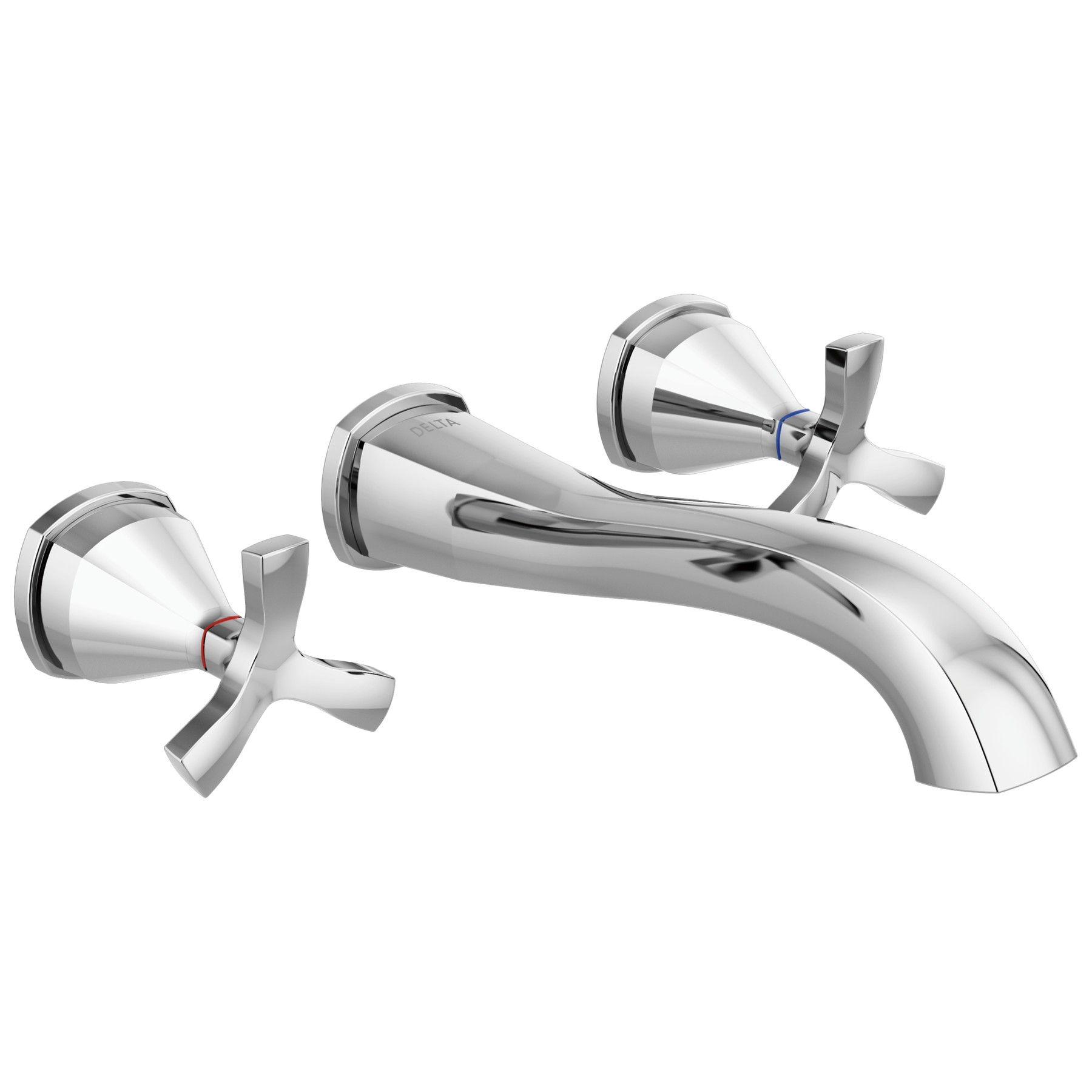 Two Handle Wall Mount Bathroom Faucet Trim in Lumicoat® Chrome