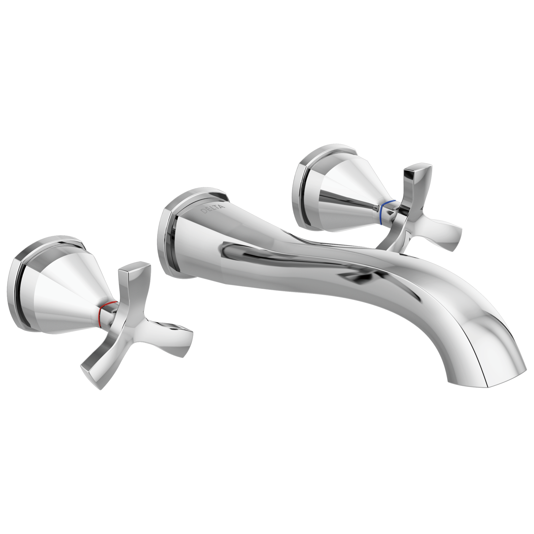 Two Handle Wall Mount Bathroom Faucet Trim in Lumicoat® Chrome — image 1