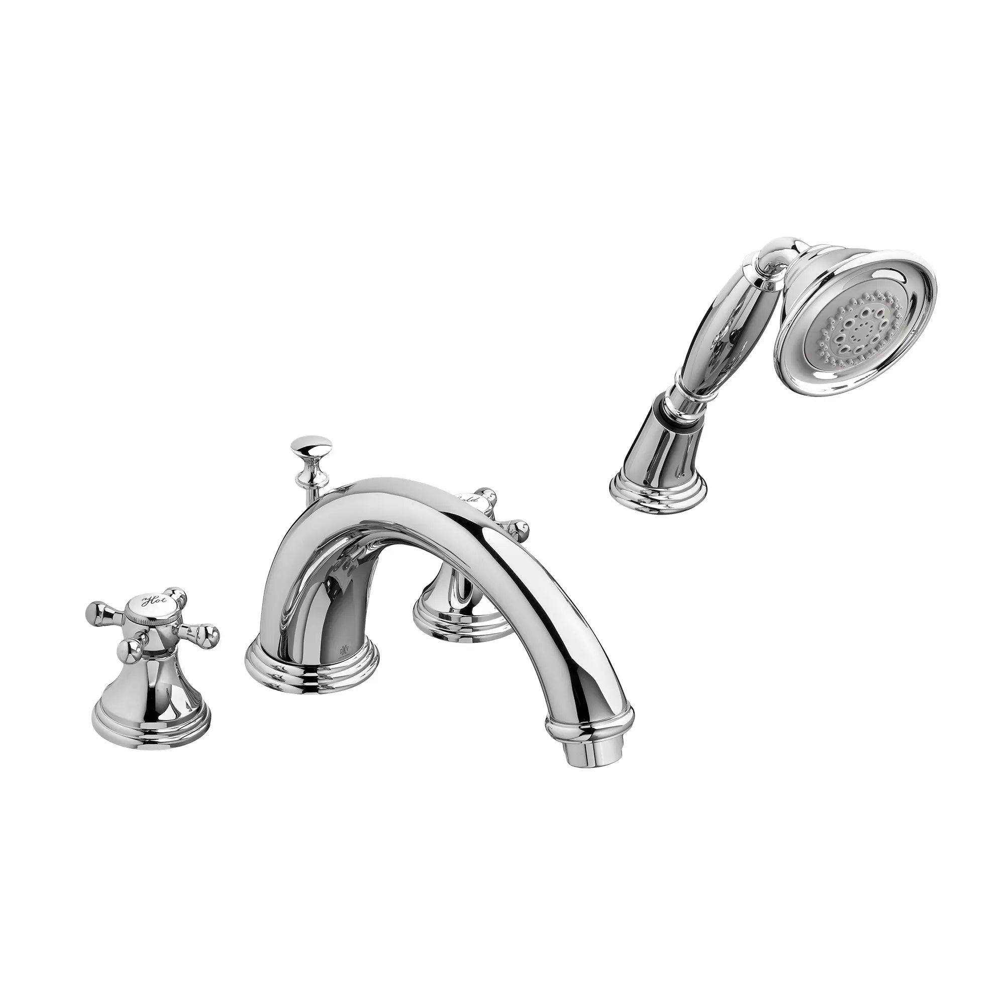 Ashbee 2-Handle Deck Mount Bathtub Faucet with Hand Shower and Cross Handles — image 1
