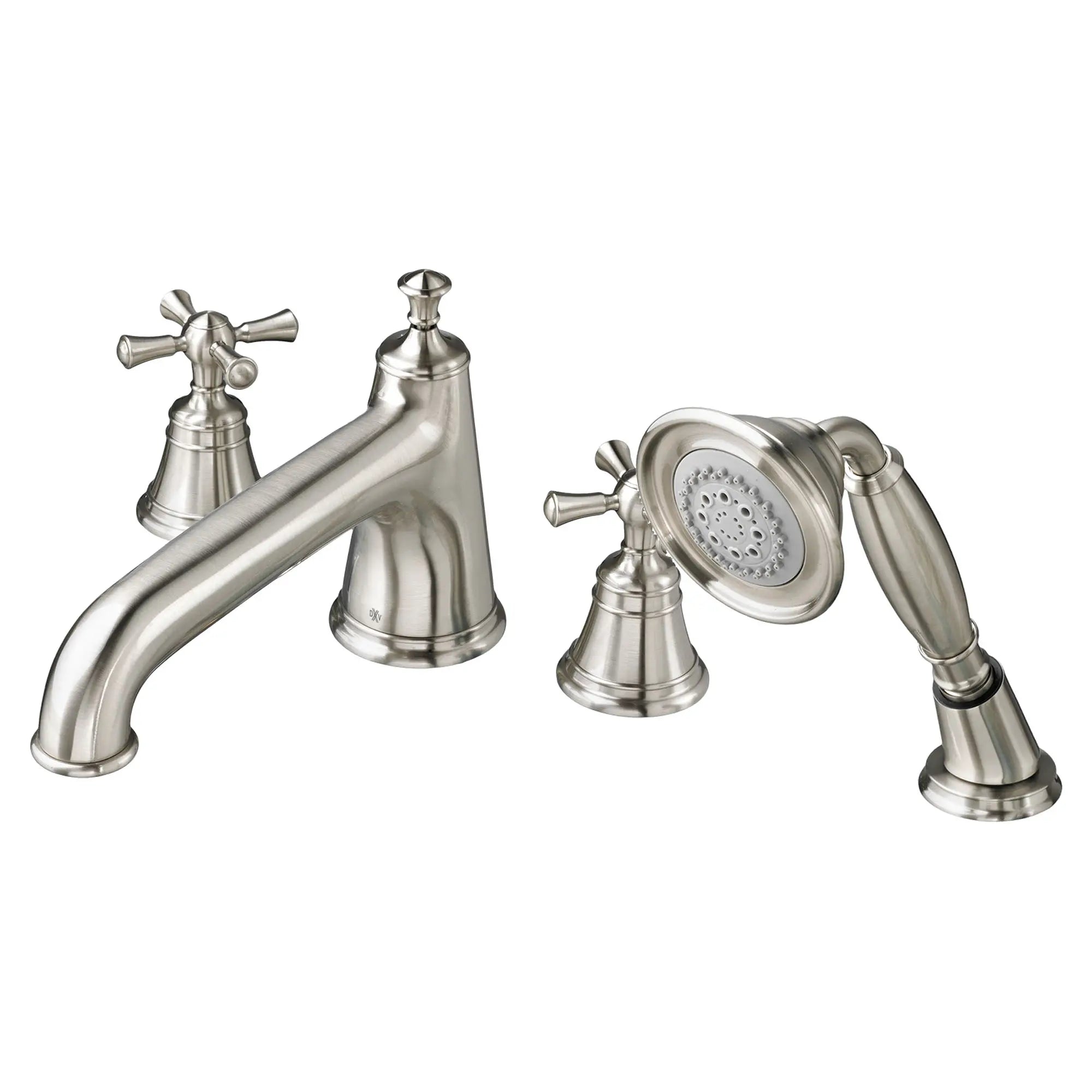 Randall 2-Handle Deck Mount Bathtub Faucet with Hand Shower and Cross Handles