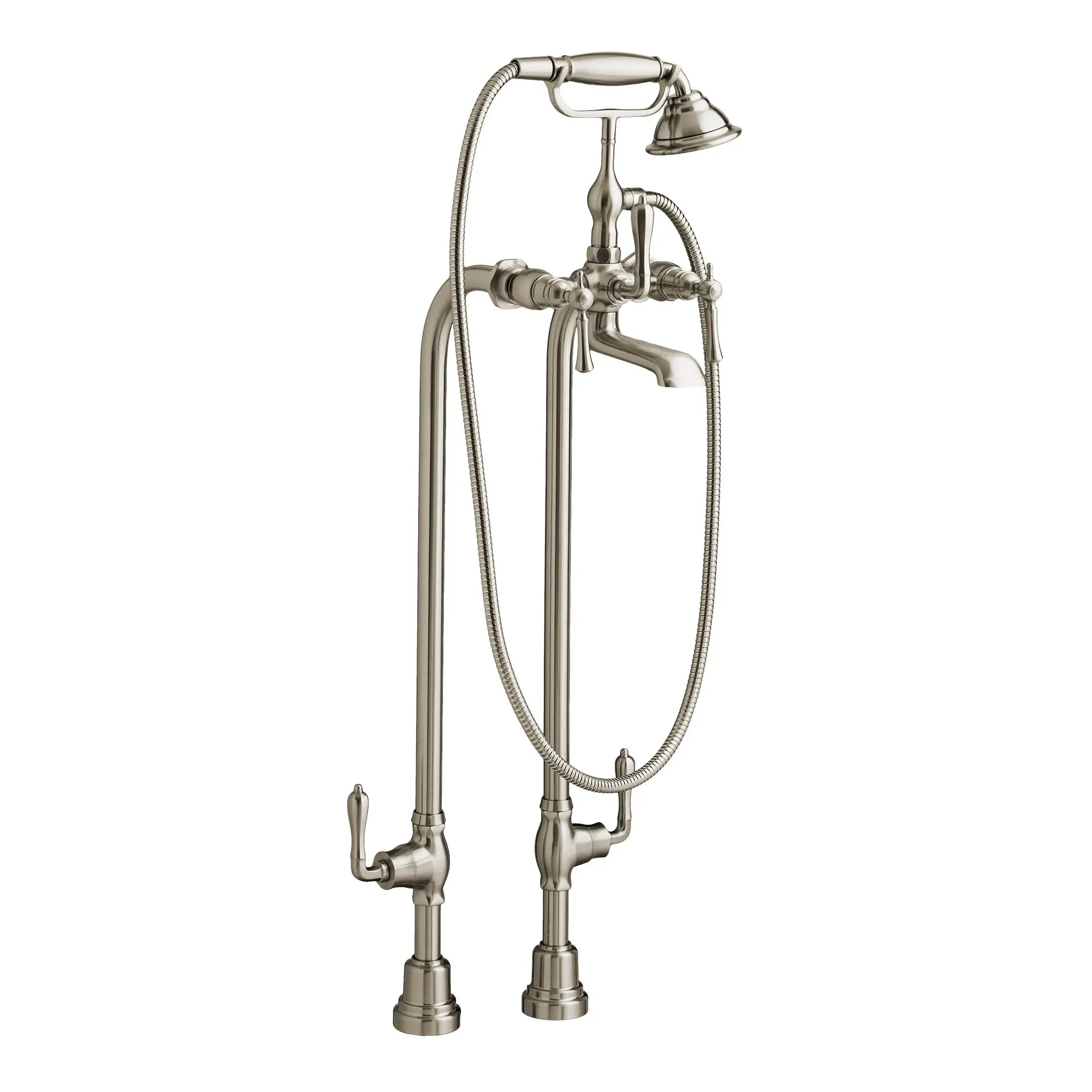 Transitional Floor-Mounted Bathtub Faucet With Randall Lever Handles