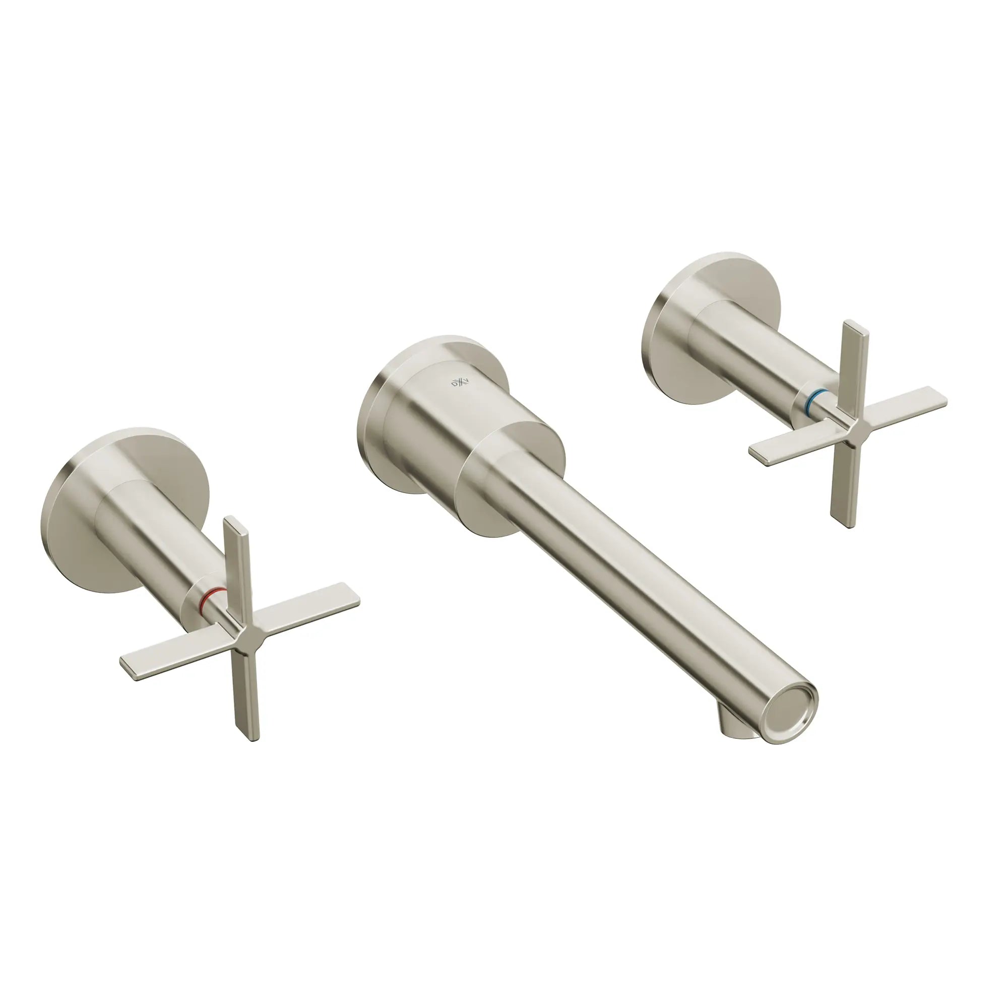 Percy® 2-Handle Wall Mounted Bathroom Faucet with Indicator Markings and Cross Handles — thumbnail 2