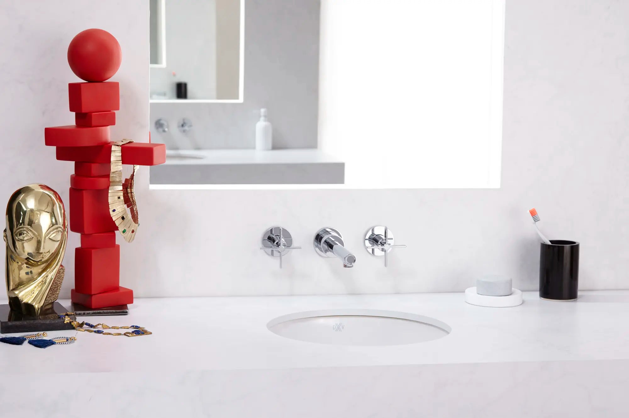 Percy® 2-Handle Wall Mounted Bathroom Faucet with Cross Handles — thumbnail 2