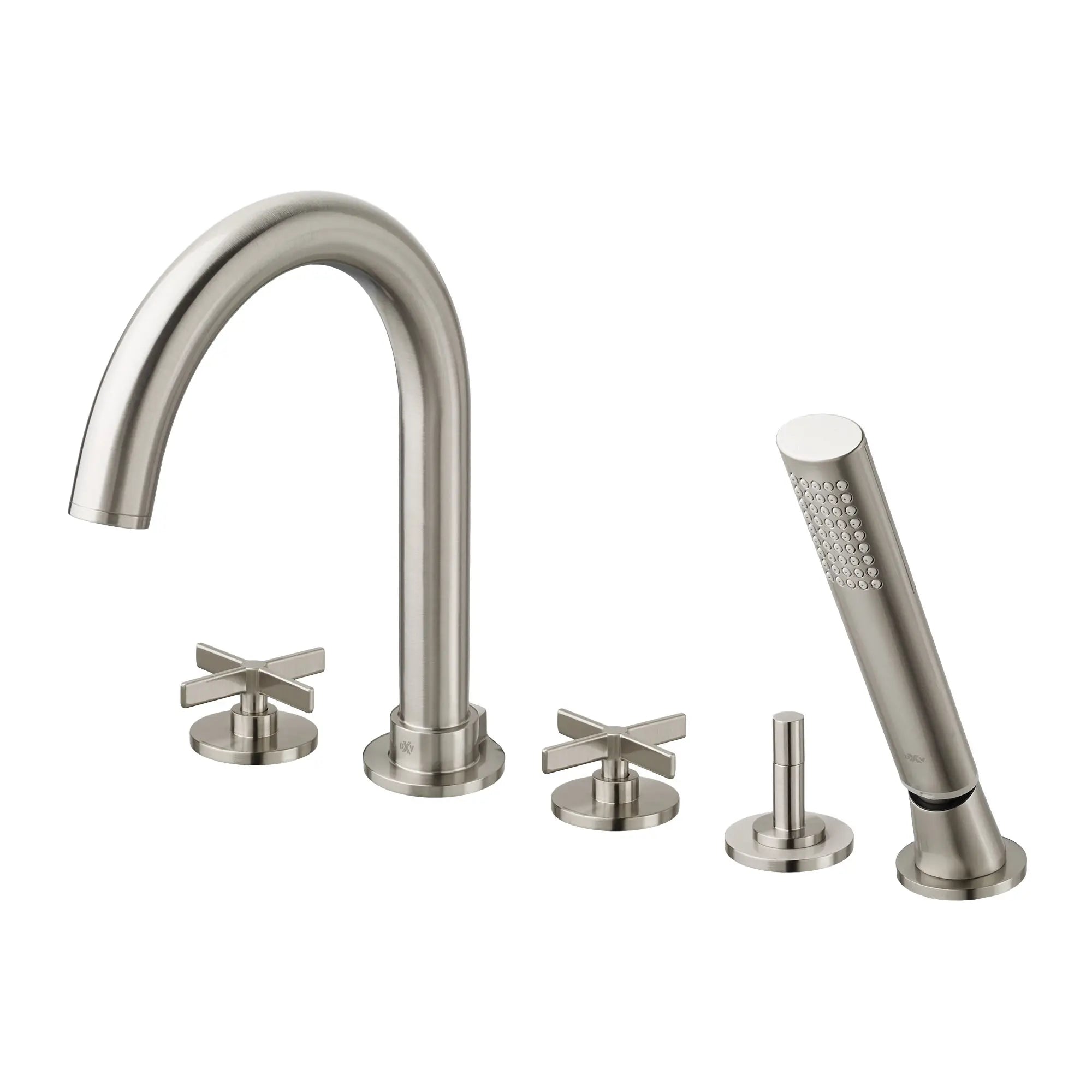 Percy 2-Handle Deck Mount Bathtub Faucet with Hand Shower and Cross Handles — thumbnail 2