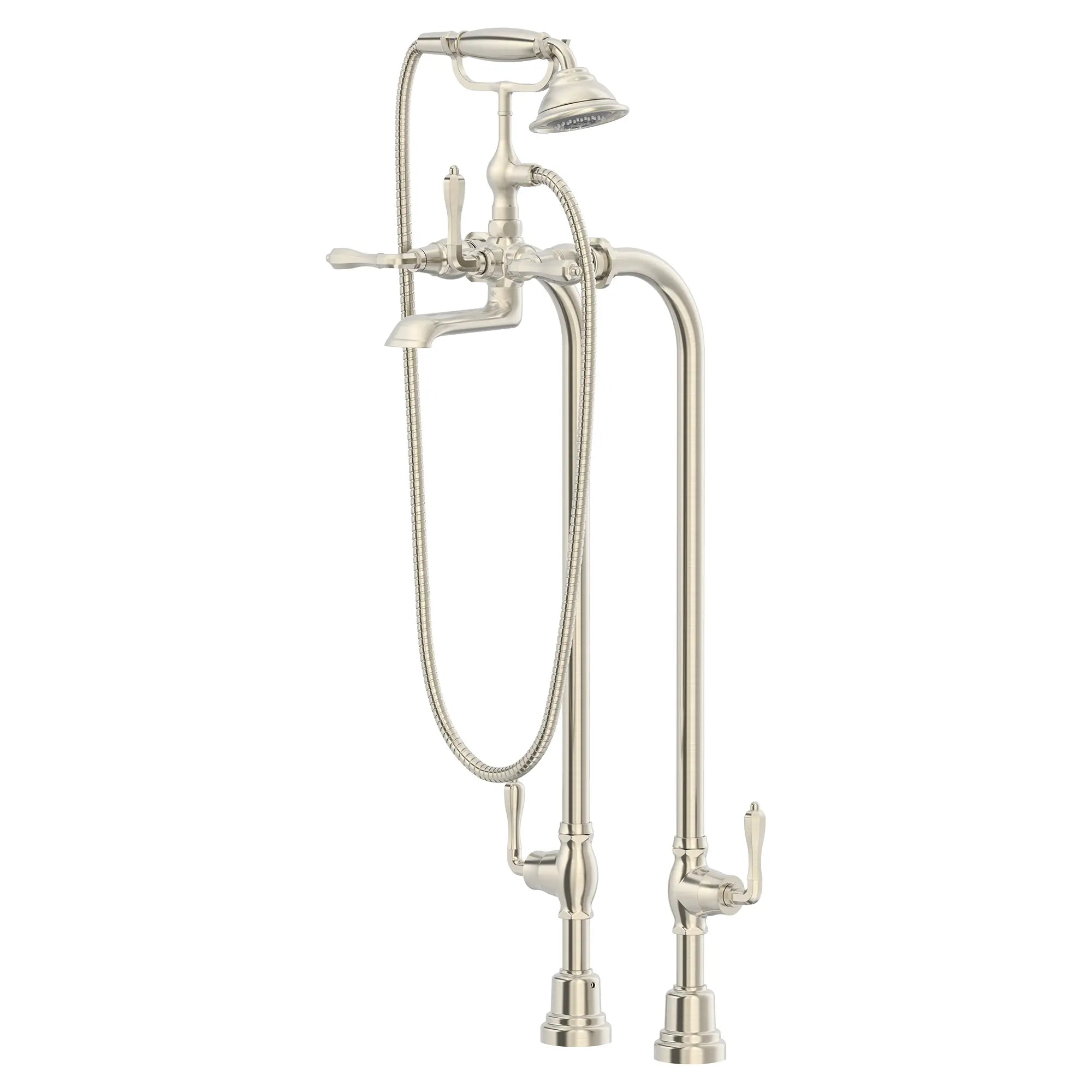 Traditional Floor Mount Bathtub Faucet with landfair Cross Handles
