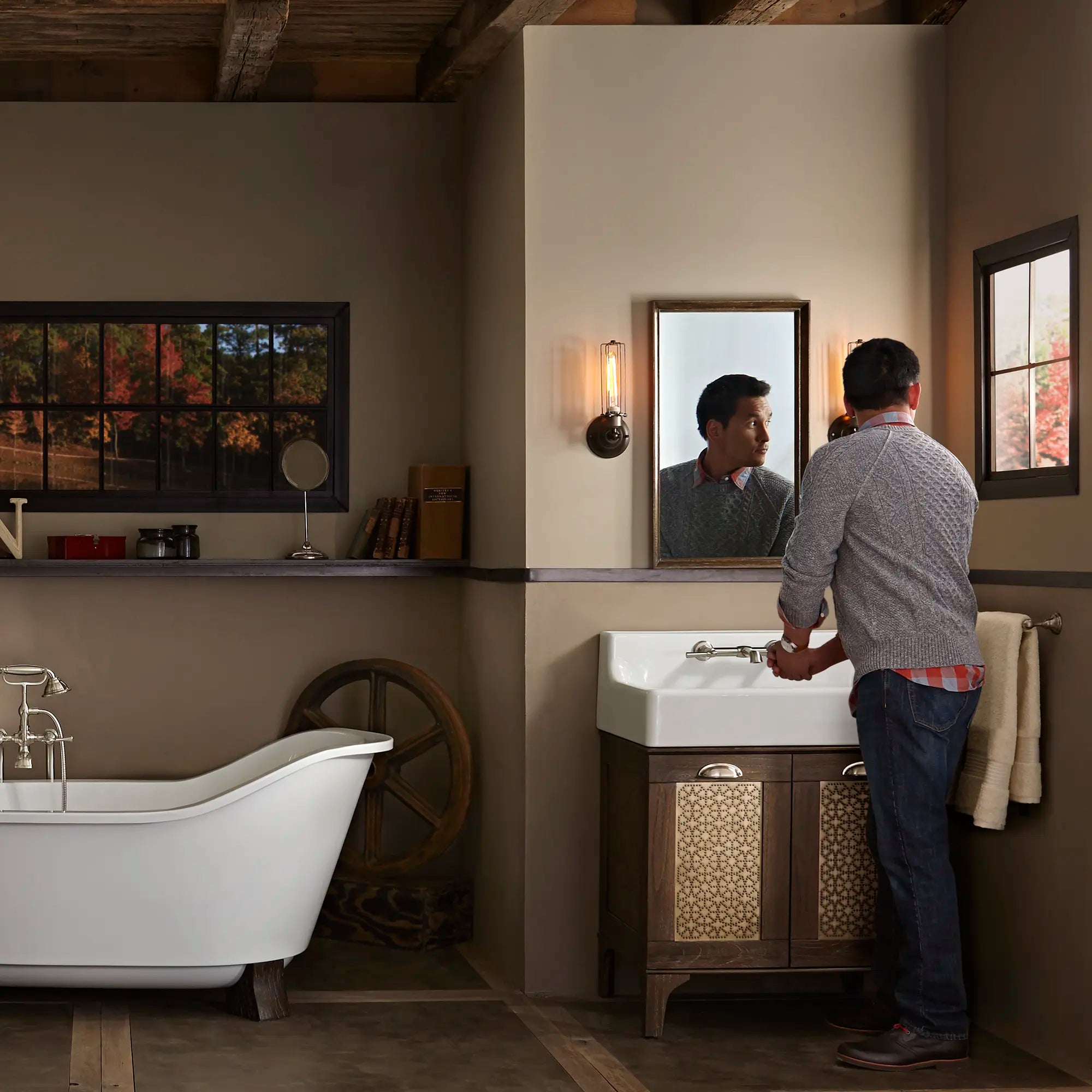 Oak Hill® 2-Handle Wall Mount Bathroom Faucet with Lever Handles — image 1