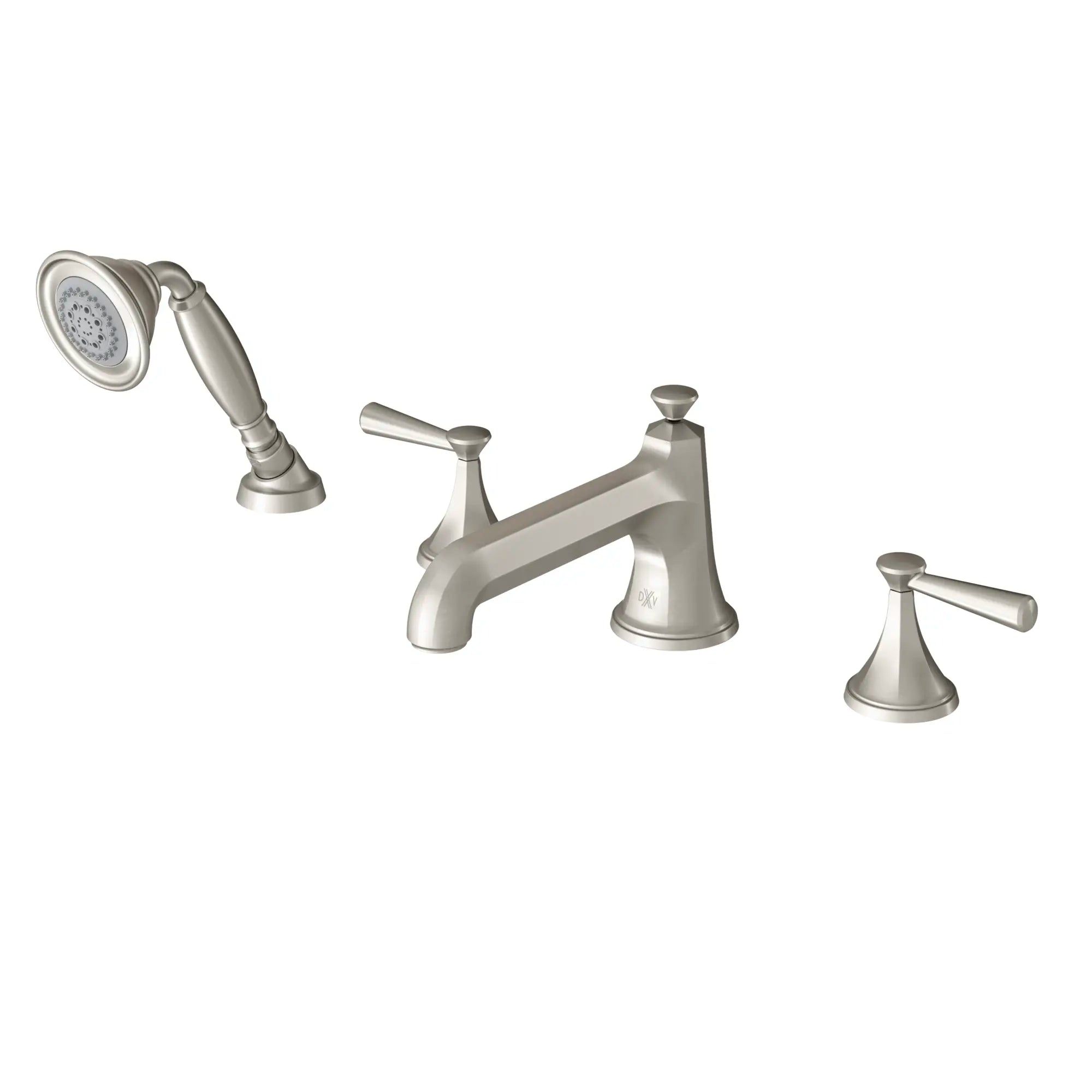 Fitzgerald 2-Handle Deck Mount Bathtub Faucet with Hand Shower and Lever Handles