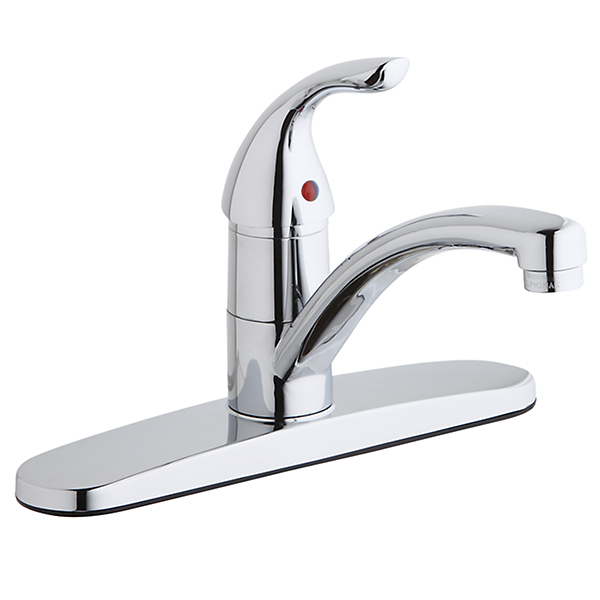 Elkay Everyday Three Hole Deck Mount Kitchen Faucet with Lever Handle and Deck Plate/Escutcheon Chrome — image 1
