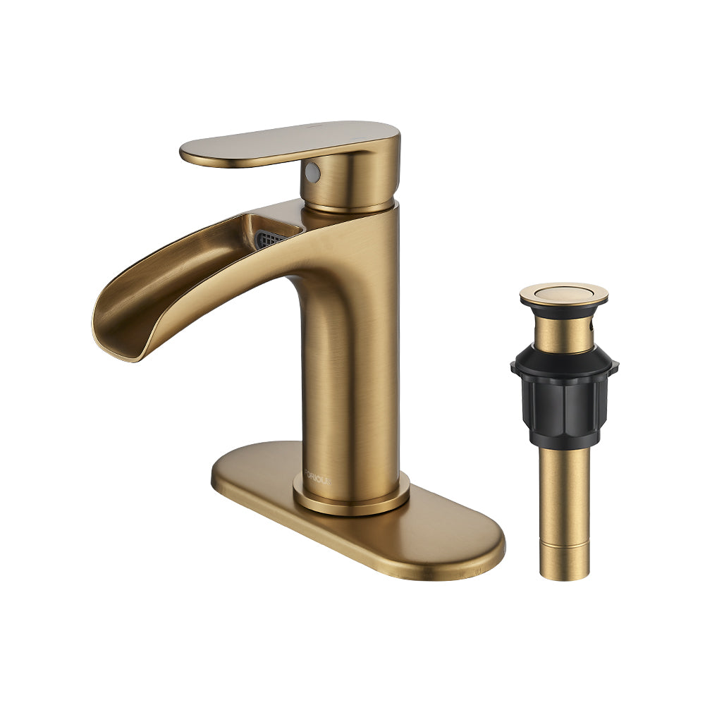 FORIOUS Vessel Sink Faucet Oil Rubbed Bronze 11" Tall Bathroom Faucet Single Handle Vanity Bathroom Sink Faucet 1 Hole Basin with Water Supply Hose and Metal Pop Up Drain — image 1