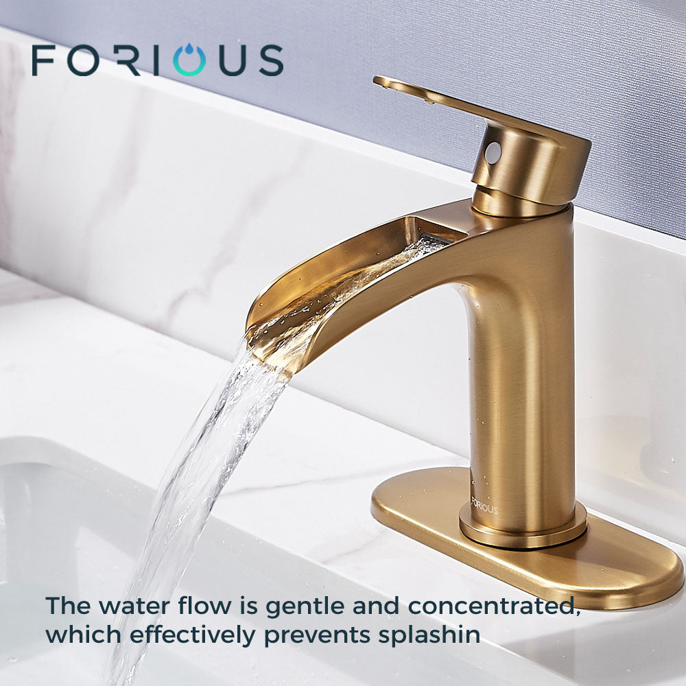 FORIOUS Vessel Sink Faucet Oil Rubbed Bronze 11" Tall Bathroom Faucet Single Handle Vanity Bathroom Sink Faucet 1 Hole Basin with Water Supply Hose and Metal Pop Up Drain — thumbnail 2