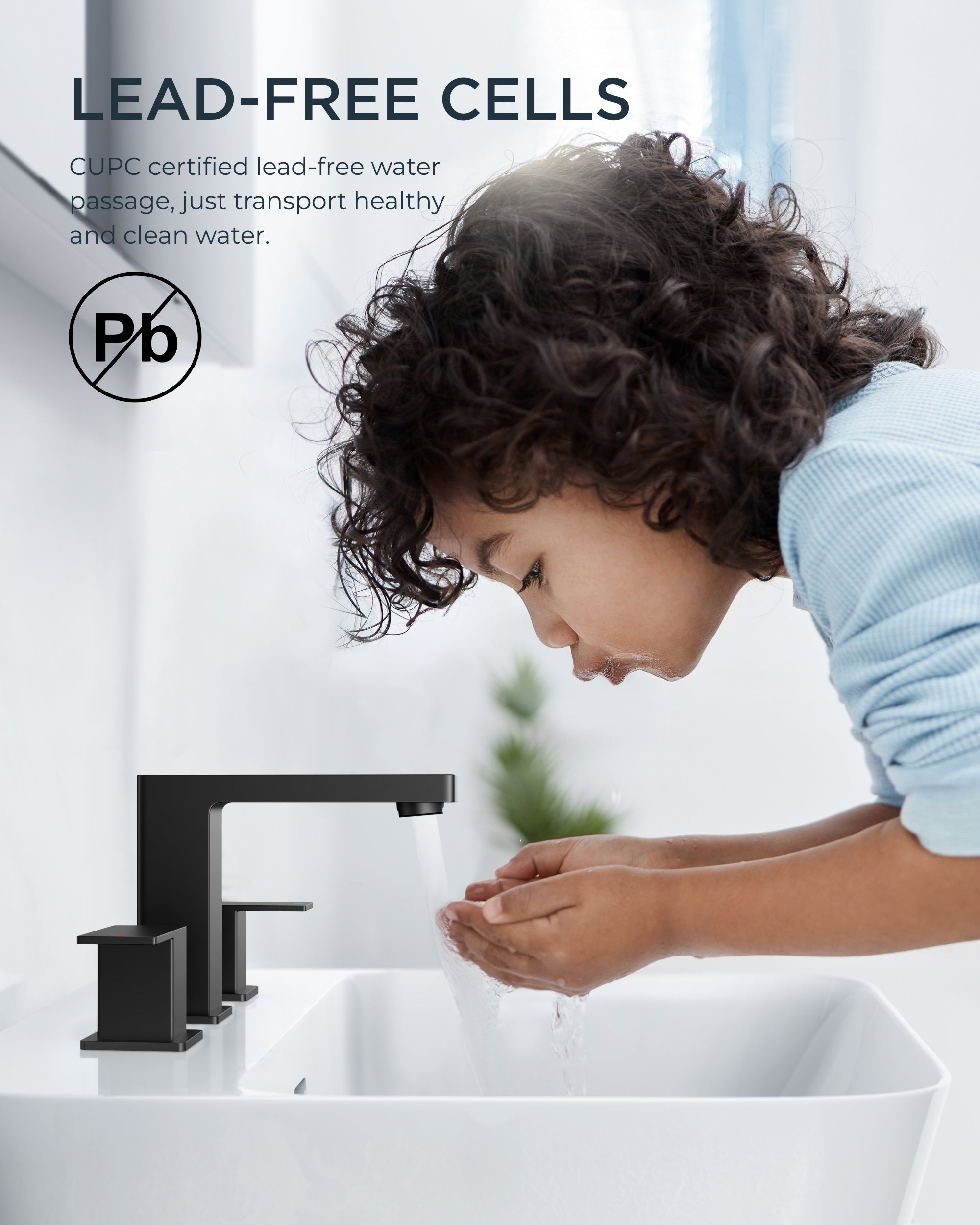 FORIOUS Bathroom Faucet for Sink 3 Hole, 2 Handle Bathroom Faucet  with Drain, 3 Hole Bathroom Sink Faucet, 8" Widespread Bathroom Faucet — thumbnail 2