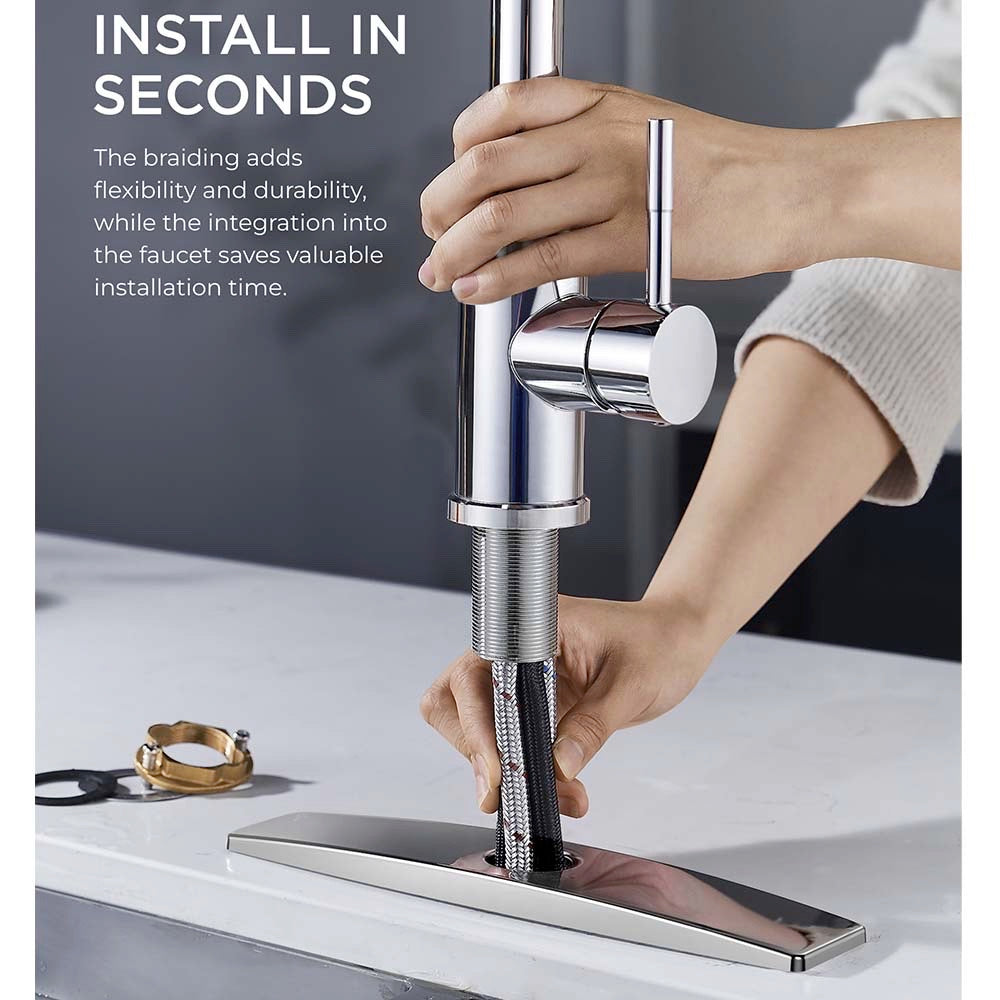 Kitchen Faucets  Touchless Waterfall with Pull Down Sprayer, Stainless Steel Kitchen Sink Faucet 3 in 1 Function, Waterfall Modern Faucet for Kitchen Sink — thumbnail 3