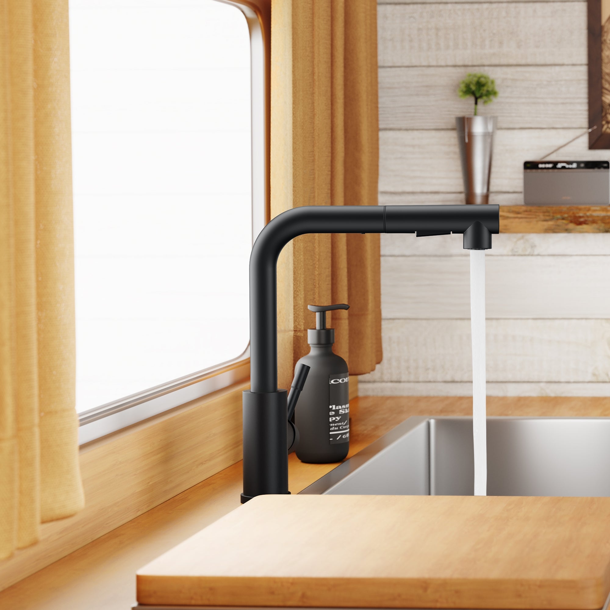 FORIOUS  Kitchen Sink Faucet with Pull Down Sprayer Single Handle  Stainless Steel — thumbnail 3