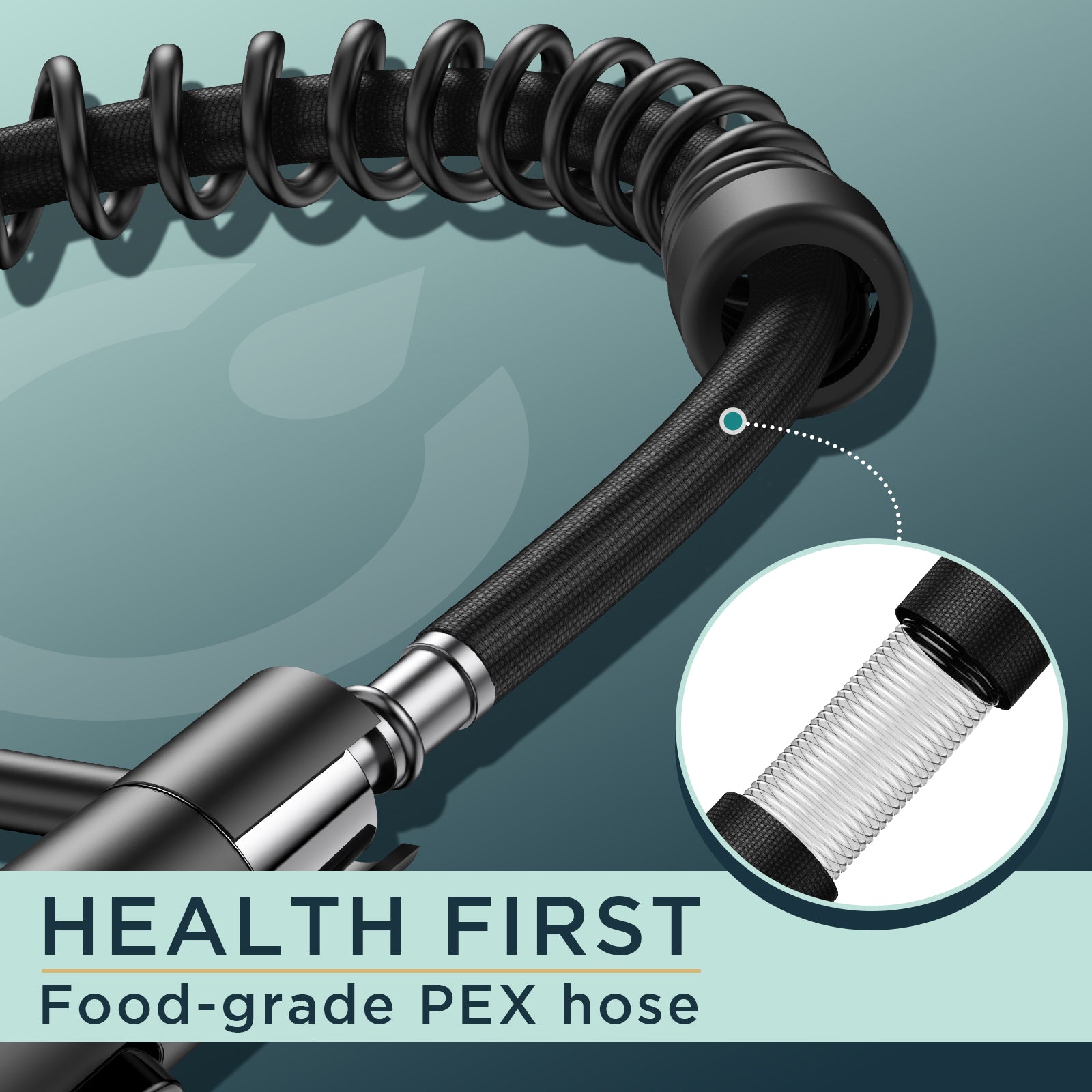 FORIOUS Kitchen Faucet with Pull Down Sprayer 1 or 3 Hole for Farmhouse with soap dispenser，led light — thumbnail 3