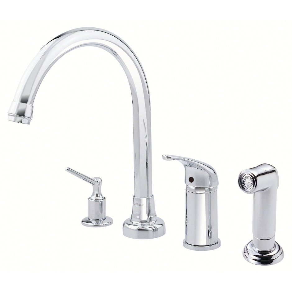 Melrose® Single Handle High Rise Kitchen Faucet with Side Sprayer — image 1