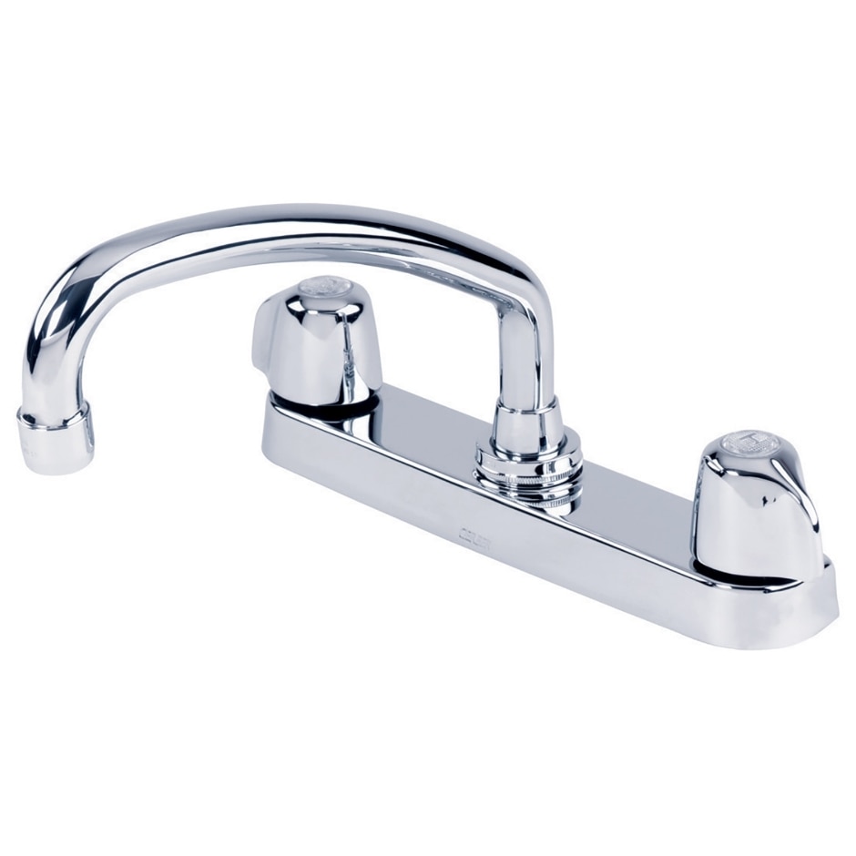 Gerber Classics™ Two Handle Cover Plate Mounted Kitchen Faucet with Metal Handles and Tubular Swing Spout — image 1