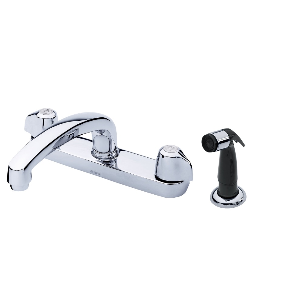 Gerber Classics™ Two Handle Cover Plate Mounted Kitchen Faucet with Metal Handles and Sidespray — image 1